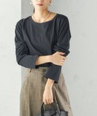 【シップス フォー ウィメン/SHIPS】のワイド クルーネック コットン ロング スリーブ TEE ブラック|ID: prp329100004646269 ipo3291000000033534792