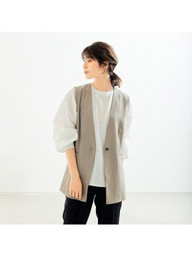 【アバハウスマヴィ/abahouse mavie】の袖ボリュームコンビプルオーバー 人気、トレンドファッション・服の通販 founy(ファニー) ファッション Fashion レディースファッション Fashion for Women トップス・カットソー Cut & Sew Tops カジュアルプルオーバー・ニットトップス Pullovers & Knit Tops / Casual Pullovers おすすめ Recommended / Our Picks カットソー Cut and Sewn Top シンプル Simple, Minimal ベスト Vest, Waistcoat |ID:prp329100004646285