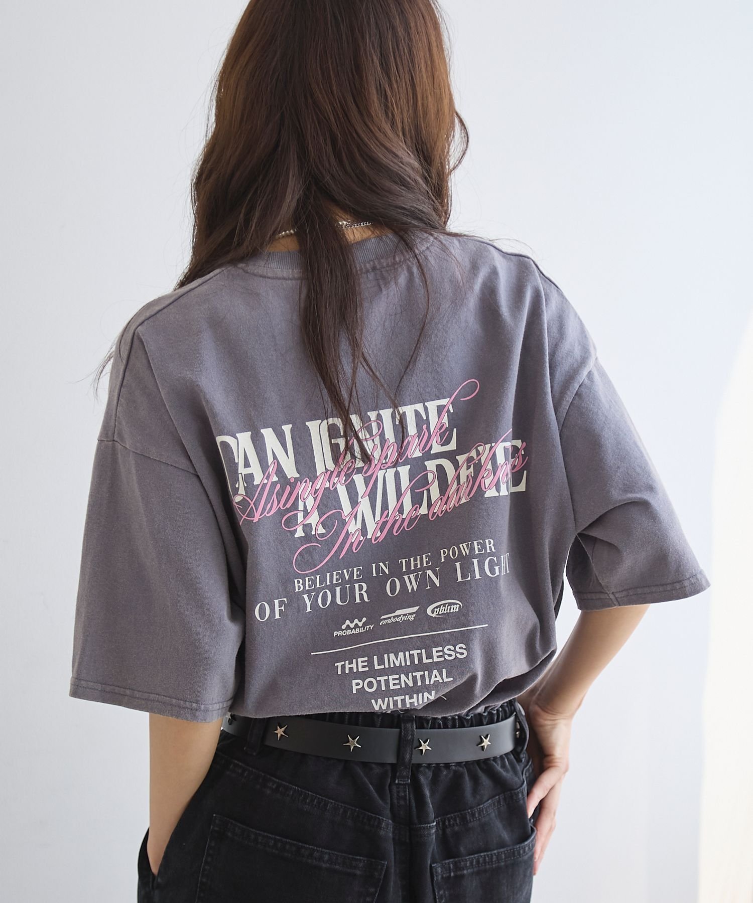 【ページボーイ/PAGEBOY】の【PBLIM/タフT】ミックスワイドロゴTシャツ インテリア・キッズ・メンズ・レディースファッション・服の通販 founy(ファニー) 　ファッション　Fashion　レディースファッション　Fashion for Women　トップス・カットソー　Cut & Sew Tops　シャツ・ブラウス・オフィスカジュアル　Elegant Blouses & Button-Ups　ロングTシャツ・Tシャツ　Longline T-Shirts & Tees　プリント　Print, Printed Pattern　グレー15|ID: prp329100004646305 ipo3291000000033535228