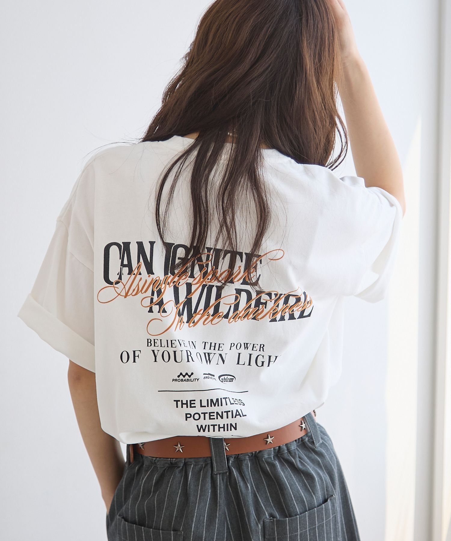 【ページボーイ/PAGEBOY】の【PBLIM/タフT】ミックスワイドロゴTシャツ インテリア・キッズ・メンズ・レディースファッション・服の通販 founy(ファニー) 　ファッション　Fashion　レディースファッション　Fashion for Women　トップス・カットソー　Cut & Sew Tops　シャツ・ブラウス・オフィスカジュアル　Elegant Blouses & Button-Ups　ロングTシャツ・Tシャツ　Longline T-Shirts & Tees　プリント　Print, Printed Pattern　オフホワイト05|ID: prp329100004646305 ipo3291000000033535231