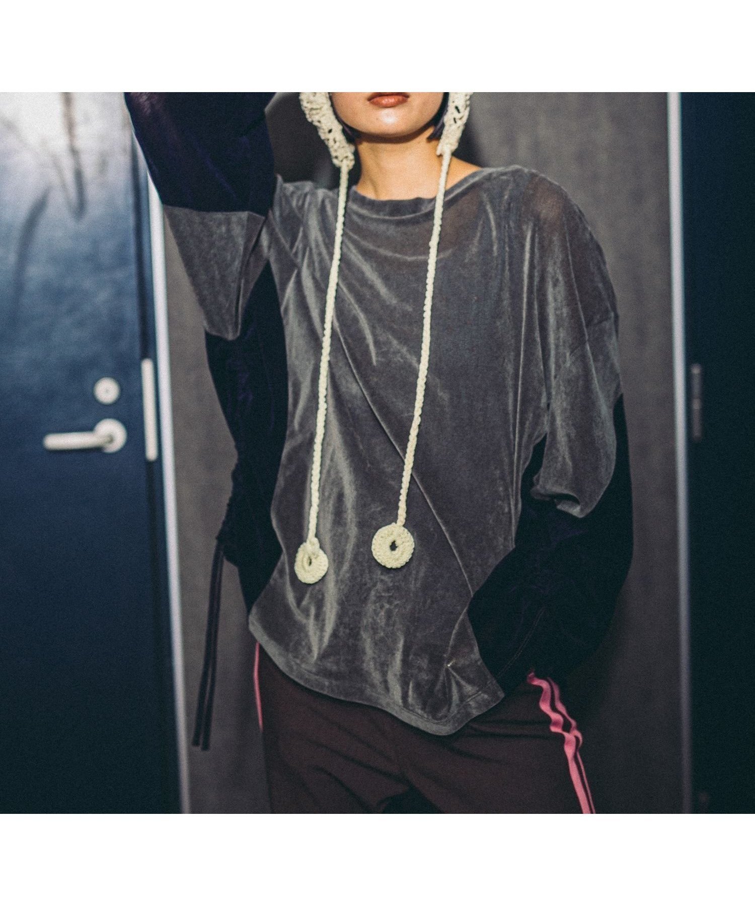 【ニコアンド/niko and】のMODE NORM CORE チュールベロアルーズプルオーバー 人気、トレンドファッション・服の通販 founy(ファニー) 　ファッション　Fashion　レディースファッション　Fashion for Women　トップス・カットソー　Cut & Sew Tops　カジュアルプルオーバー・ニットトップス　Pullovers & Knit Tops / Casual Pullovers　ベロアトップス　Velour Tops / Velvet-Look Items　おすすめ　Recommended / Our Picks　キャミソール　Camisole, Spaghetti Strap Top　ギャザー　Gathered, Ruffled　シャーリング　Shirring, Ruched　シンプル　Simple, Minimal　タンク　Tank Top, Sleeveless Top　チュール　Tulip, Tulip Motif　ベロア　Velour, Soft Velvet　秋　Autumn　 other-1|ID: prp329100004646343 ipo3291000000033535827