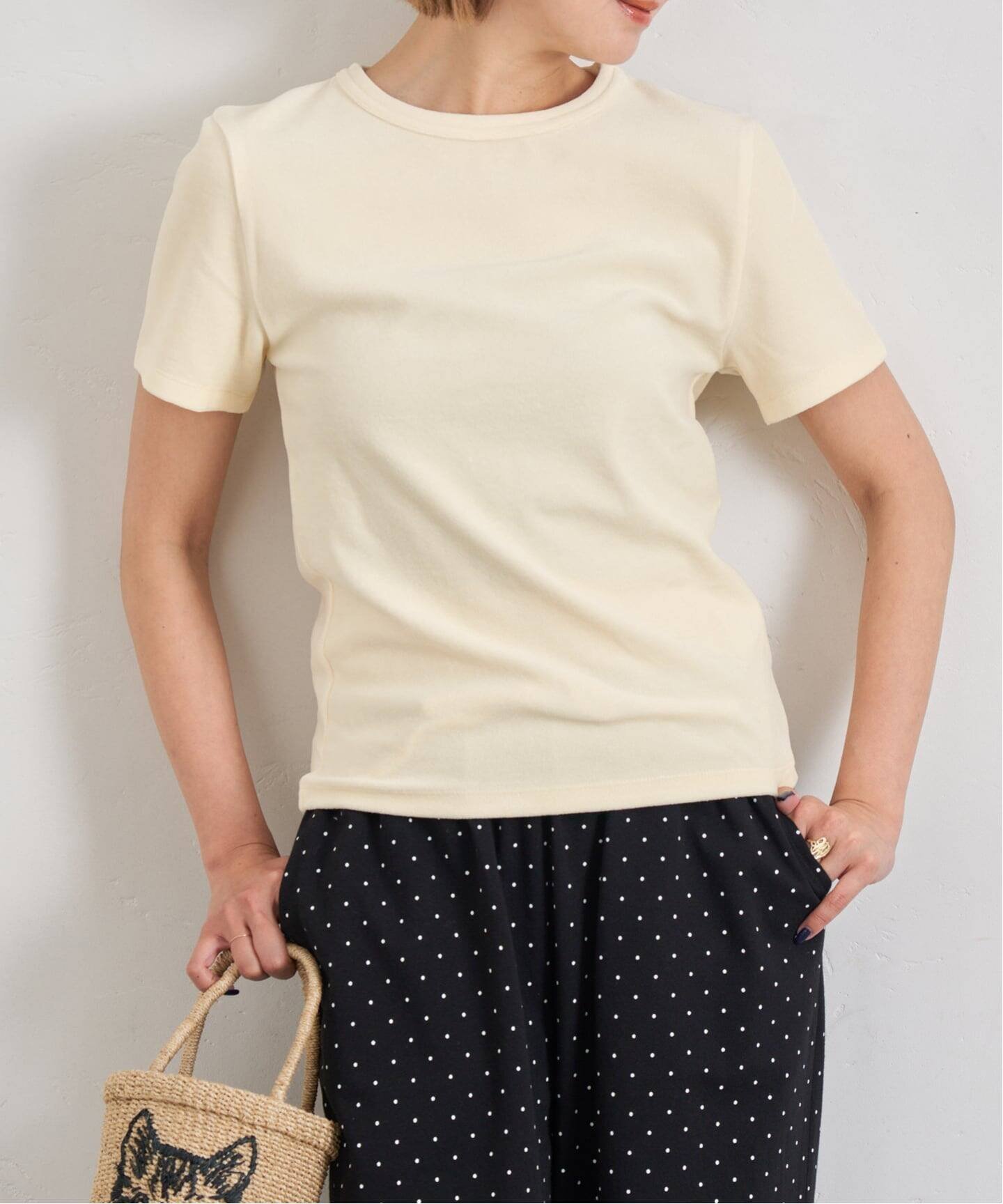 【ユーバイ スピック&スパン/U by Spick&Span】の《追加》コットンベロアTEE インテリア・キッズ・メンズ・レディースファッション・服の通販 founy(ファニー) 　ファッション　Fashion　レディースファッション　Fashion for Women　トップス・カットソー　Cut & Sew Tops　ベロアトップス　Velour Tops / Velvet-Look Items　2025年　2025　2025春夏・S/S　Spring/Summer 2025 SS25　イエロー　Yellow　ベロア　Velour, Soft Velvet　イエロー|ID: prp329100004646363 ipo3291000000033536043