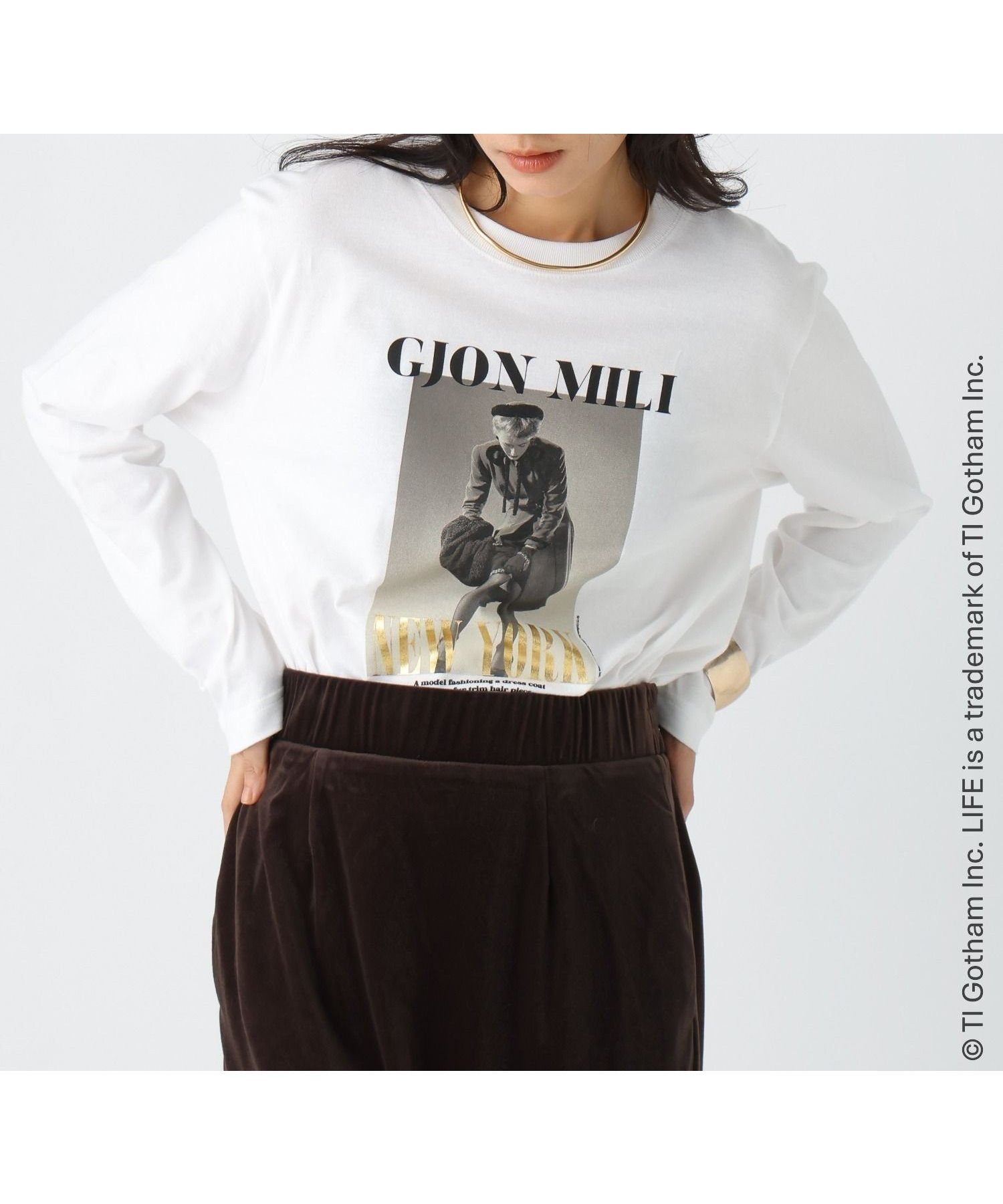 【エルーラ/Elura】のLIFE PCプリントロンTEE/498587 人気、トレンドファッション・服の通販 founy(ファニー) 　ファッション　Fashion　レディースファッション　Fashion for Women　トップス・カットソー　Cut & Sew Tops　ロングTシャツ・Tシャツ　Longline T-Shirts & Tees　インナー　Innerwear　ヴィンテージ　Vintage Style　グラフィック　Graphic, Graphic Design　コレクション　Collection, Seasonal Line　シンプル　Simple, Minimal　ジャケット　Jacket, Outerwear　雑誌　Magazine, Fashion Magazine　デニム　Denim, Jeans Material　プリント　Print, Printed Pattern　ボトム　Bottoms, Lower Wear　モノトーン　Monotone, Black and White　ワイド　Wide, Wide Fit　おすすめ　Recommended / Our Picks　 other-1|ID: prp329100004646371 ipo3291000000033536097