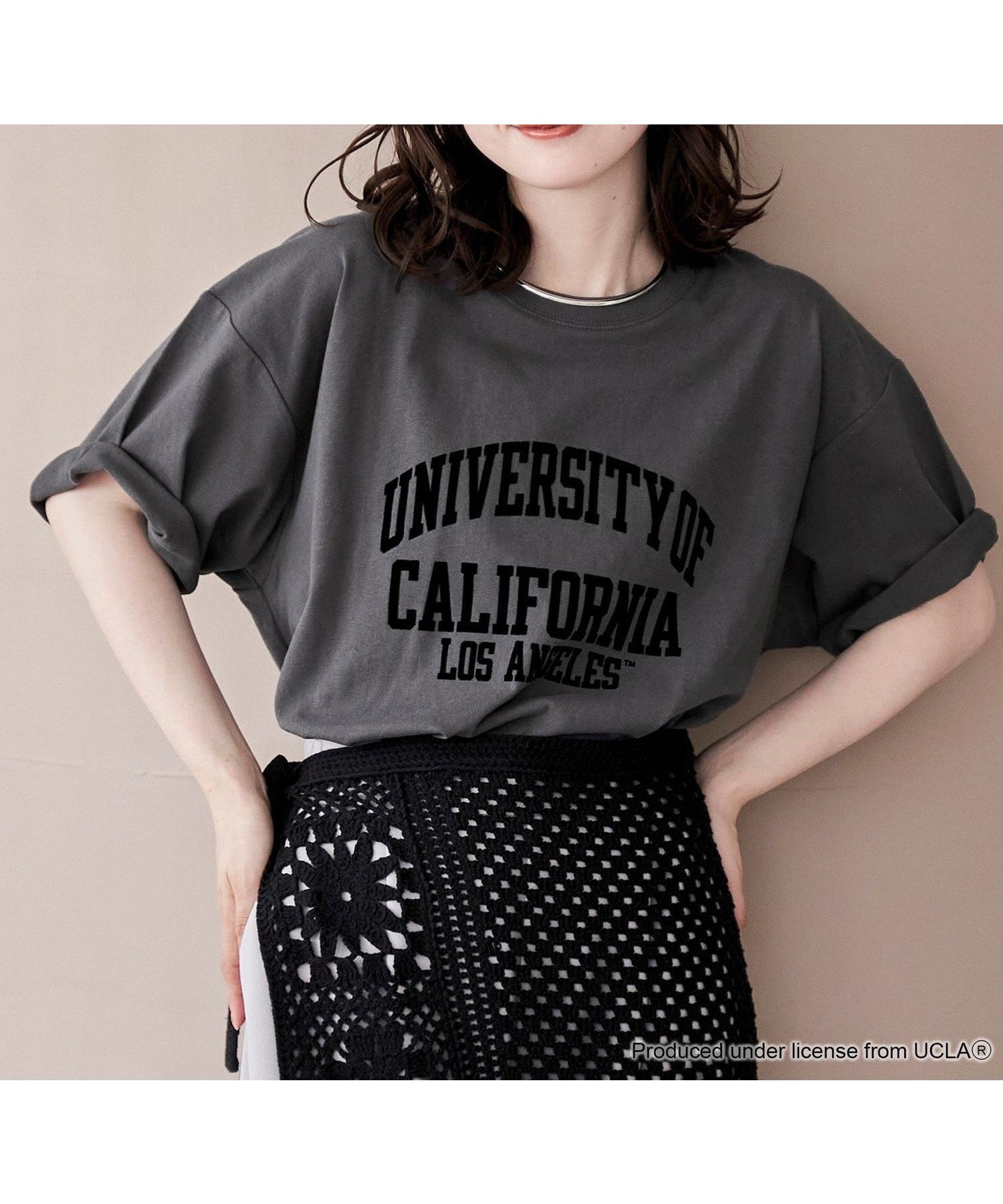【コーエン/COEN】の【UCLA 別注】 カレッジプリントTシャツ インテリア・キッズ・メンズ・レディースファッション・服の通販 founy(ファニー) 　ファッション　Fashion　レディースファッション　Fashion for Women　トップス・カットソー　Cut & Sew Tops　シャツ・ブラウス・オフィスカジュアル　Elegant Blouses & Button-Ups　ロングTシャツ・Tシャツ　Longline T-Shirts & Tees　秋　Autumn　カリフォルニア　California, Cali Style　デニム　Denim, Jeans Material　プリント　Print, Printed Pattern　ベーシック　Basic, Essential　ボトム　Bottoms, Lower Wear　別注　Limited Edition, Custom Order　モチーフ　Motif, Design Theme　DK.GRAY|ID: prp329100004646405 ipo3291000000034183821