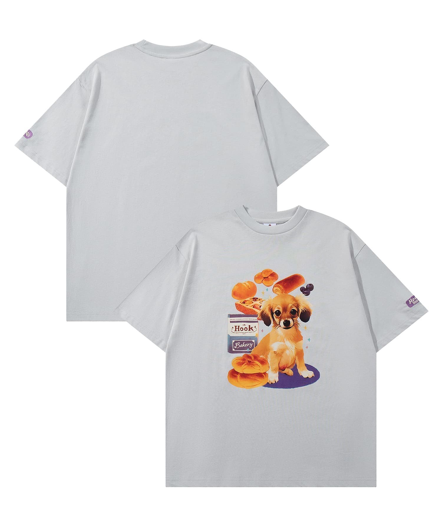 【アイモハ/aimoha】のHOOK -original- 「HOOK BAKERY」シリーズアンティーク動物プリントTEE インテリア・キッズ・メンズ・レディースファッション・服の通販 founy(ファニー) 　ファッション　Fashion　レディースファッション　Fashion for Women　おすすめ　Recommended / Our Picks　アンティーク　Antique-Inspired　イラスト　Illustration　カーゴパンツ　Cargo Pants, Utility Pants　サンダル　Sandals, Summer Shoes　ショート　Short, Short Length　スタイリッシュ　Stylish, Fashionable　スニーカー　Sneakers, Trainers　デニム　Denim, Jeans Material　フロント　Front, Front Design　プリント　Print, Printed Pattern　リラックス　Relax, Relaxed Fit　ヴィンテージ　Vintage Style　犬　Dog　猫　Cat, Kitty　グレー系その他2|ID: prp329100004646447 ipo3291000000033537122
