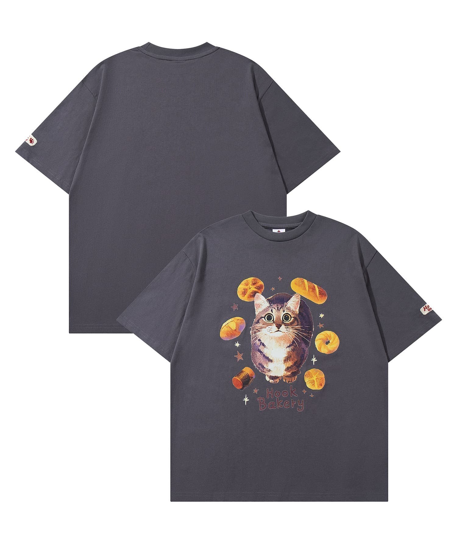 【アイモハ/aimoha】のHOOK -original- 「HOOK BAKERY」シリーズアンティーク動物プリントTEE インテリア・キッズ・メンズ・レディースファッション・服の通販 founy(ファニー) 　ファッション　Fashion　レディースファッション　Fashion for Women　おすすめ　Recommended / Our Picks　アンティーク　Antique-Inspired　イラスト　Illustration　カーゴパンツ　Cargo Pants, Utility Pants　サンダル　Sandals, Summer Shoes　ショート　Short, Short Length　スタイリッシュ　Stylish, Fashionable　スニーカー　Sneakers, Trainers　デニム　Denim, Jeans Material　フロント　Front, Front Design　プリント　Print, Printed Pattern　リラックス　Relax, Relaxed Fit　ヴィンテージ　Vintage Style　犬　Dog　猫　Cat, Kitty　グレー系その他7|ID: prp329100004646447 ipo3291000000033537126