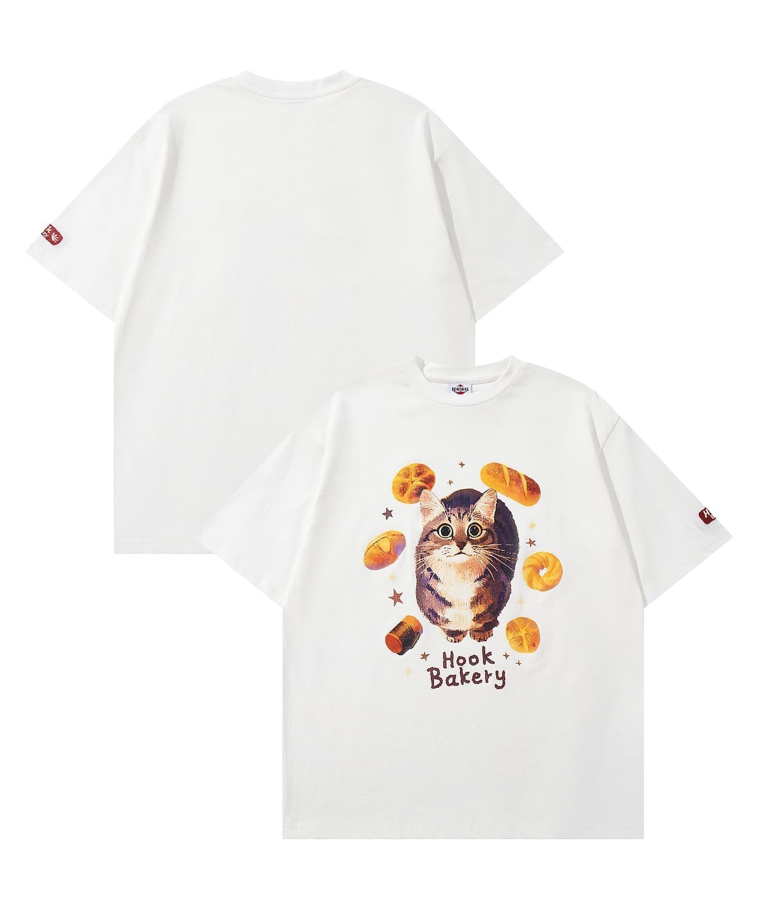 【アイモハ/aimoha】のHOOK -original- 「HOOK BAKERY」シリーズアンティーク動物プリントTEE インテリア・キッズ・メンズ・レディースファッション・服の通販 founy(ファニー) 　ファッション　Fashion　レディースファッション　Fashion for Women　おすすめ　Recommended / Our Picks　アンティーク　Antique-Inspired　イラスト　Illustration　カーゴパンツ　Cargo Pants, Utility Pants　サンダル　Sandals, Summer Shoes　ショート　Short, Short Length　スタイリッシュ　Stylish, Fashionable　スニーカー　Sneakers, Trainers　デニム　Denim, Jeans Material　フロント　Front, Front Design　プリント　Print, Printed Pattern　リラックス　Relax, Relaxed Fit　ヴィンテージ　Vintage Style　犬　Dog　猫　Cat, Kitty　ホワイト系その他7|ID: prp329100004646447 ipo3291000000033537139