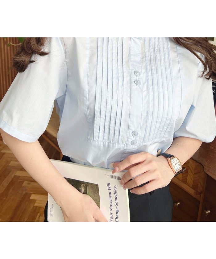 【モーメントプラス/moment+ / MEN】のT/Cブロード バンドカラー半袖ピンタックシャツ インテリア・キッズ・メンズ・レディースファッション・服の通販 founy(ファニー) https://founy.com/ ファッション Fashion メンズファッション Fashion for Men クラシカル Classical, Vintage-Inspired 吸水 Absorbent, Quick-Dry ショルダー Shoulder, Shoulder Strap シンプル Simple, Minimal スマート Smart, Elegant スラックス Slacks, Dress Pants デニム Denim, Jeans Material フレア Flare, Flared ブロード Broadcloth, Fine Cotton 半袖 Short Sleeve, Half Sleeve おすすめ Recommended / Our Picks |ID: prp329100004646467 ipo3291000000033537387