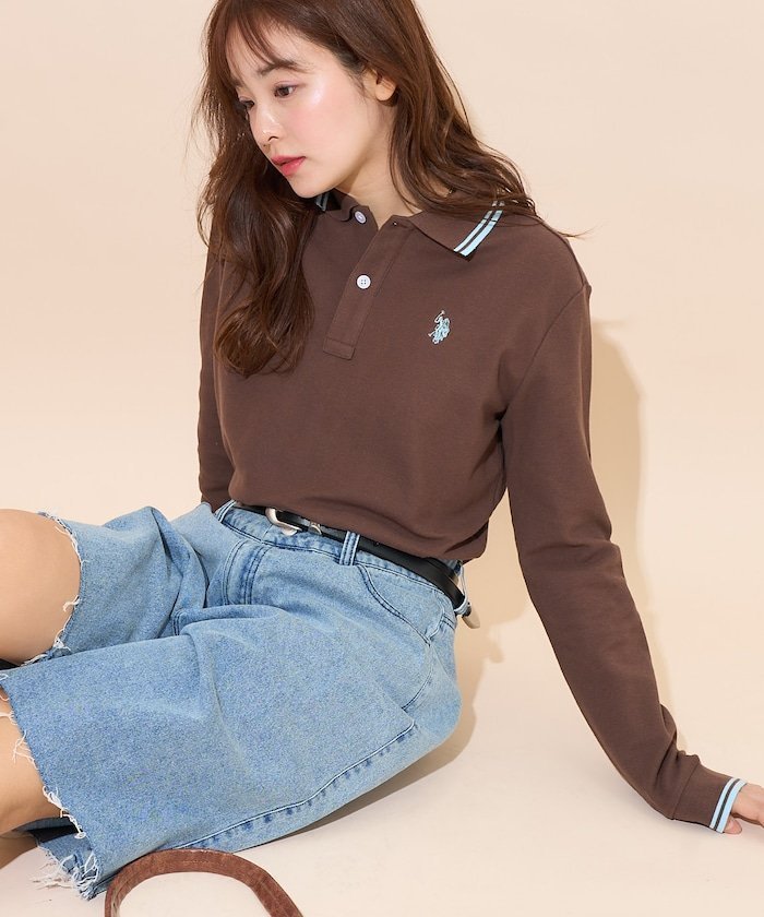 【フリークスストア/FREAK'S STORE】の襟ライン入り鹿の子ポロシャツ 限定展開 24AW 25SS インテリア・キッズ・メンズ・レディースファッション・服の通販 founy(ファニー) 　ファッション　Fashion　レディースファッション　Fashion for Women　トップス・カットソー　Cut & Sew Tops　シャツ・ブラウス・オフィスカジュアル　Elegant Blouses & Button-Ups　ポロシャツ・きれいめカジュアル　Smart-Casual Polo Tops　春　Spring　鹿の子　Piqué, Kanoko Fabric　スラックス　Slacks, Dress Pants　トレンド　Trend, Trending Now　人気　Popular, Best Seller　長袖　Long Sleeve, Full Sleeve　フェミニン　Feminine, Girly　フリル　Frill, Ruffle　ボトム　Bottoms, Lower Wear　ポロシャツ　Polo Shirt, Collared Tee　ワイド　Wide, Wide Fit　A/W・秋冬　Autumn/Winter　冬　Winter / This Winter　S/S・春夏　SS, Spring/Summer, Warm Season　おすすめ　Recommended / Our Picks　夏　Summer　2024年　2024　2024-2025秋冬・A/W　Autumn/Winter 2024–25 AW24–25　2025年　2025　2025春夏・S/S　Spring/Summer 2025 SS25　ブラウン|ID: prp329100004646480 ipo3291000000033578931