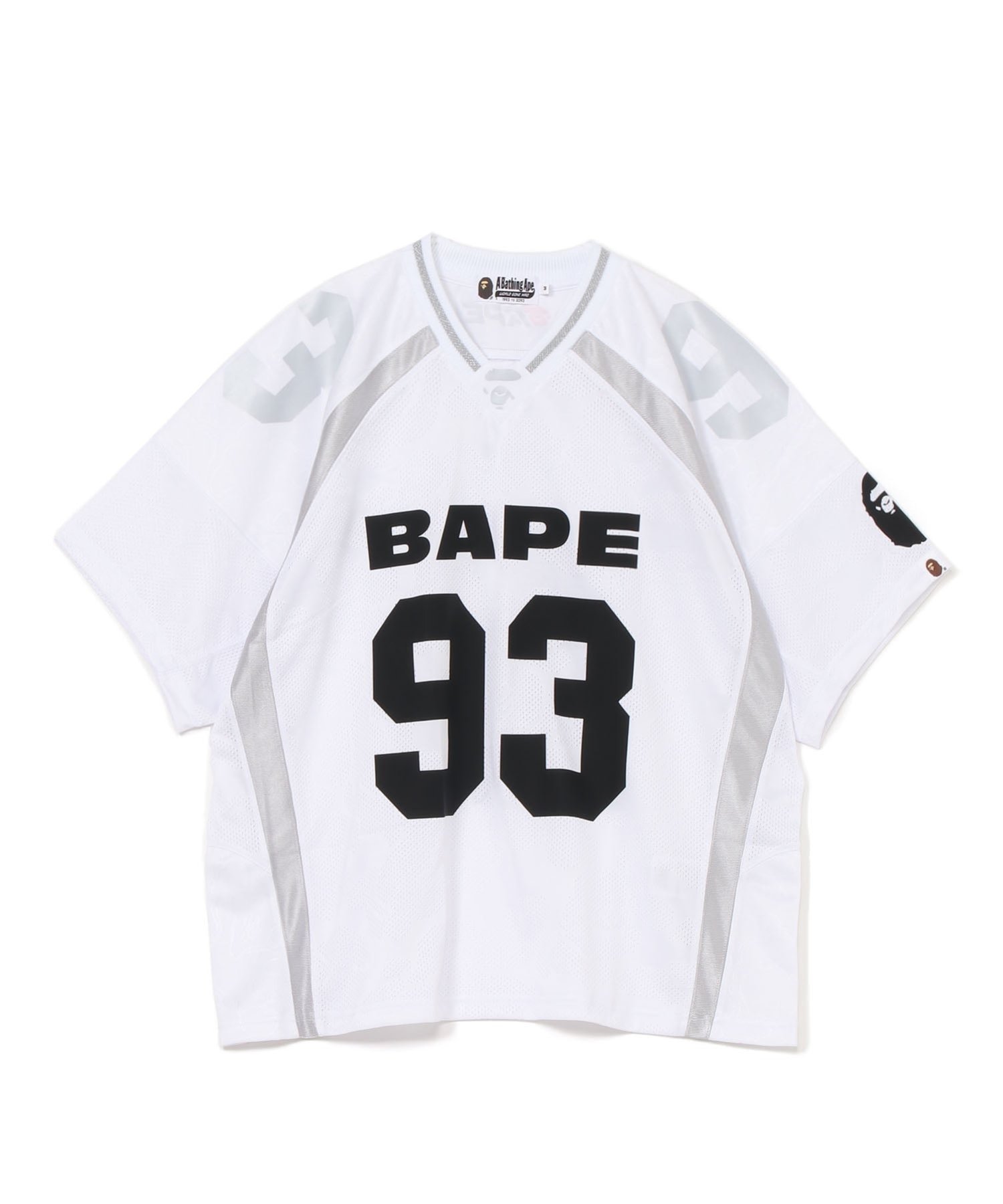 【アベイシングエイプ/A BATHING APE / MEN】のLINE CAMO JACQUARD RELAXED FIT FOOTBALL JERSEY インテリア・キッズ・メンズ・レディースファッション・服の通販 founy(ファニー) 　ファッション　Fashion　メンズファッション　Fashion for Men　スポーツ　Sports, Activewear　WHITE|ID: prp329100004646547 ipo3291000000033538882