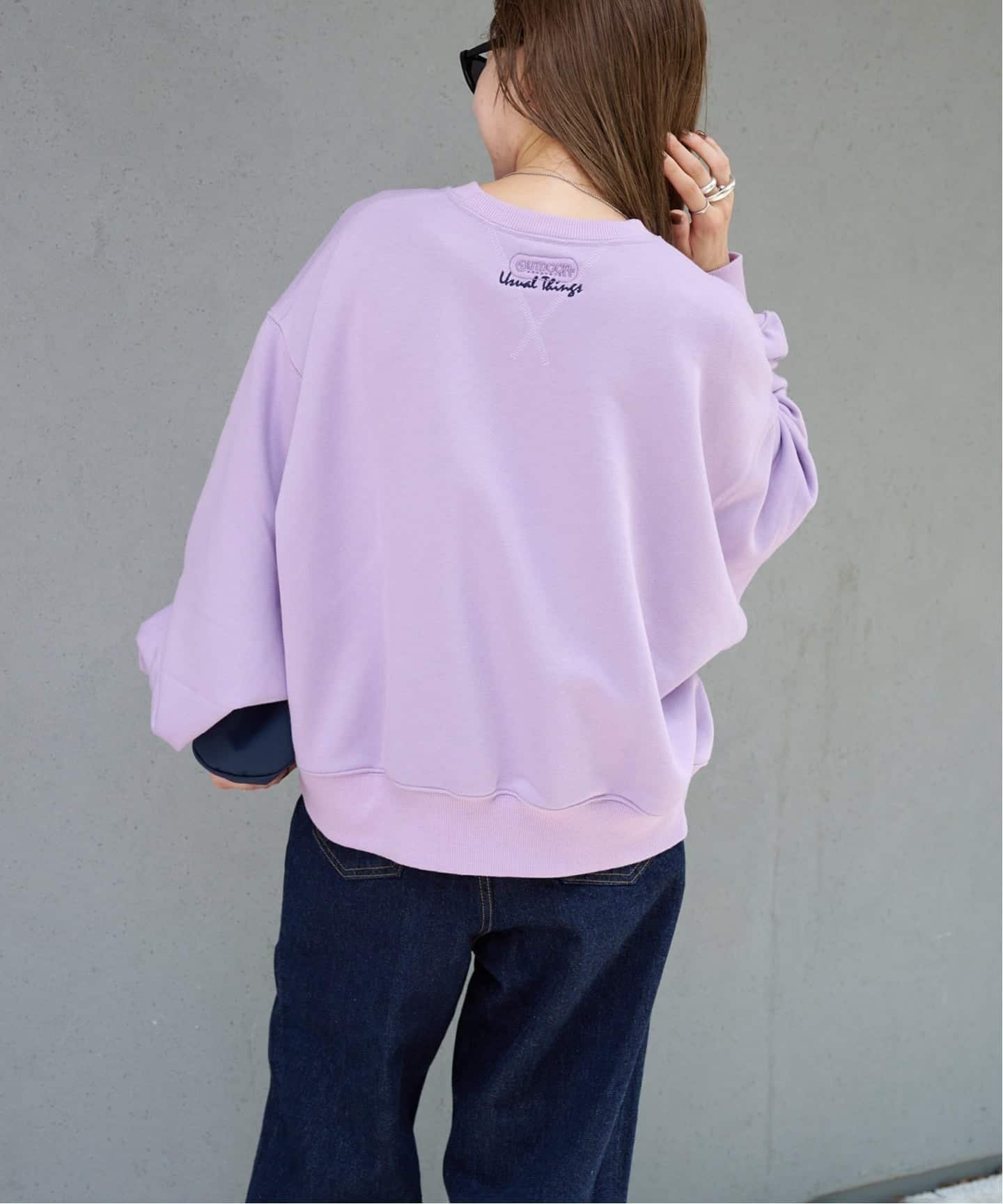 【アウトドアプロダクツ ユージュアルシングス/OUTDOOR PRODUCTS Usual Things】のシグネチャーSWEAT インテリア・キッズ・メンズ・レディースファッション・服の通販 founy(ファニー) 　ファッション　Fashion　レディースファッション　Fashion for Women　トップス・カットソー　Cut & Sew Tops　レディースパーカー・カジュアルフーディー　Casual Hoodies & Sweatshirts　スウェット・クルーネックトップス　Sweatshirts & Crewnecks / Relaxed Fit Sweat Tops　春　Spring　スウェット / スエット　Sweatshirt, Sweatwear　デニム　Denim, Jeans Material　長袖　Long Sleeve, Full Sleeve　ラベンダー　Lavender　リゾート　Resort, Vacation Style　A/W・秋冬　Autumn/Winter　夏　Summer　エレガント 上品　Elegant　パープル|ID: prp329100004646823 ipo3291000000033543107