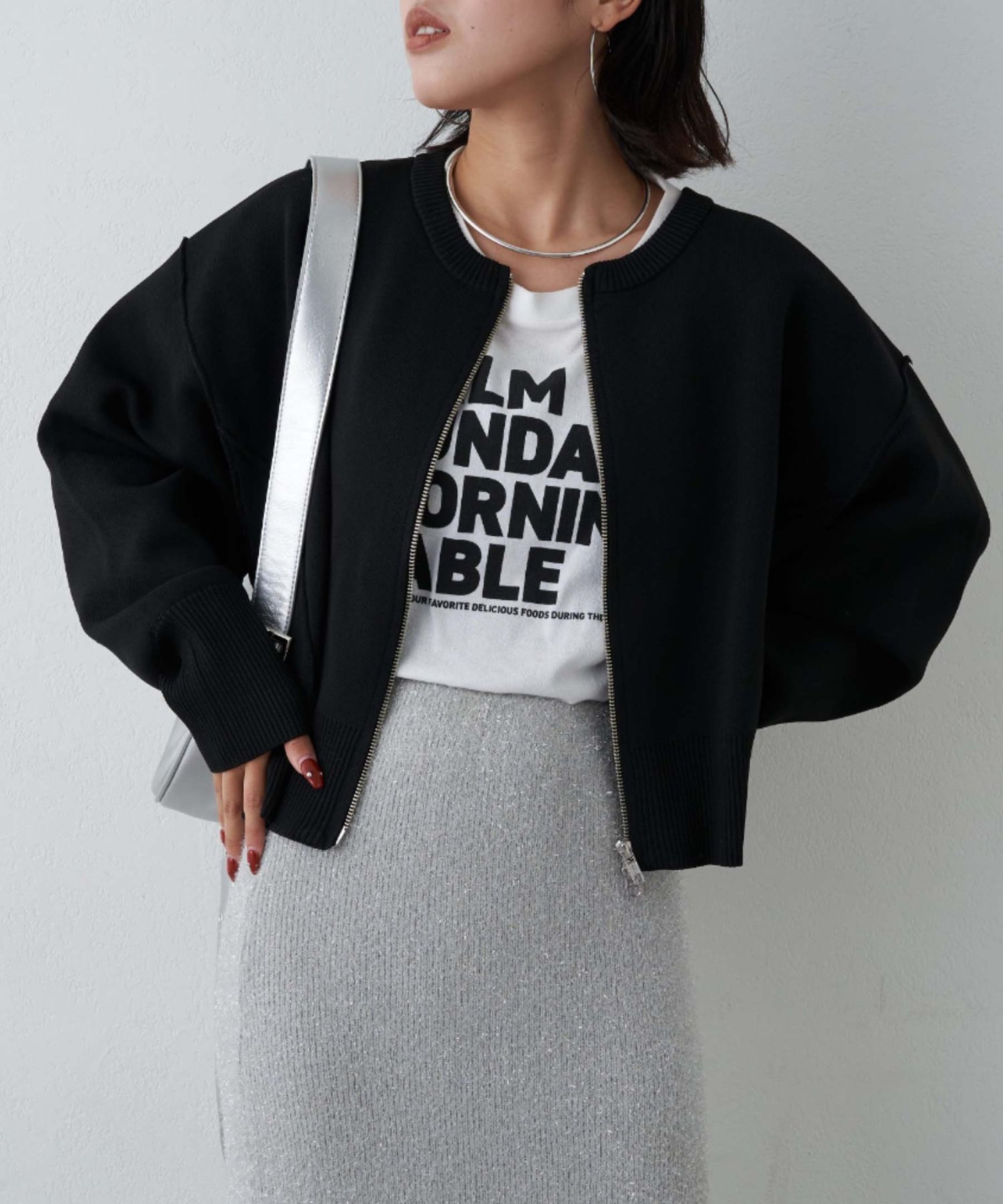 【チャオパニックティピー/CIAOPANIC TYPY】のスポンディッシュ2wayZIPカーデ 人気、トレンドファッション・服の通販 founy(ファニー) 　ファッション　Fashion　レディースファッション　Fashion for Women　おすすめ　Recommended / Our Picks　カーディガン　Cardigan, Knitwear　キャミワンピース　Cami Dress, Slip Dress　ジップ　Zip, Zipper　スラックス　Slacks, Dress Pants　デニム　Denim, Jeans Material　ボトム　Bottoms, Lower Wear　 other-1|ID: prp329100004646825 ipo3291000000033543111