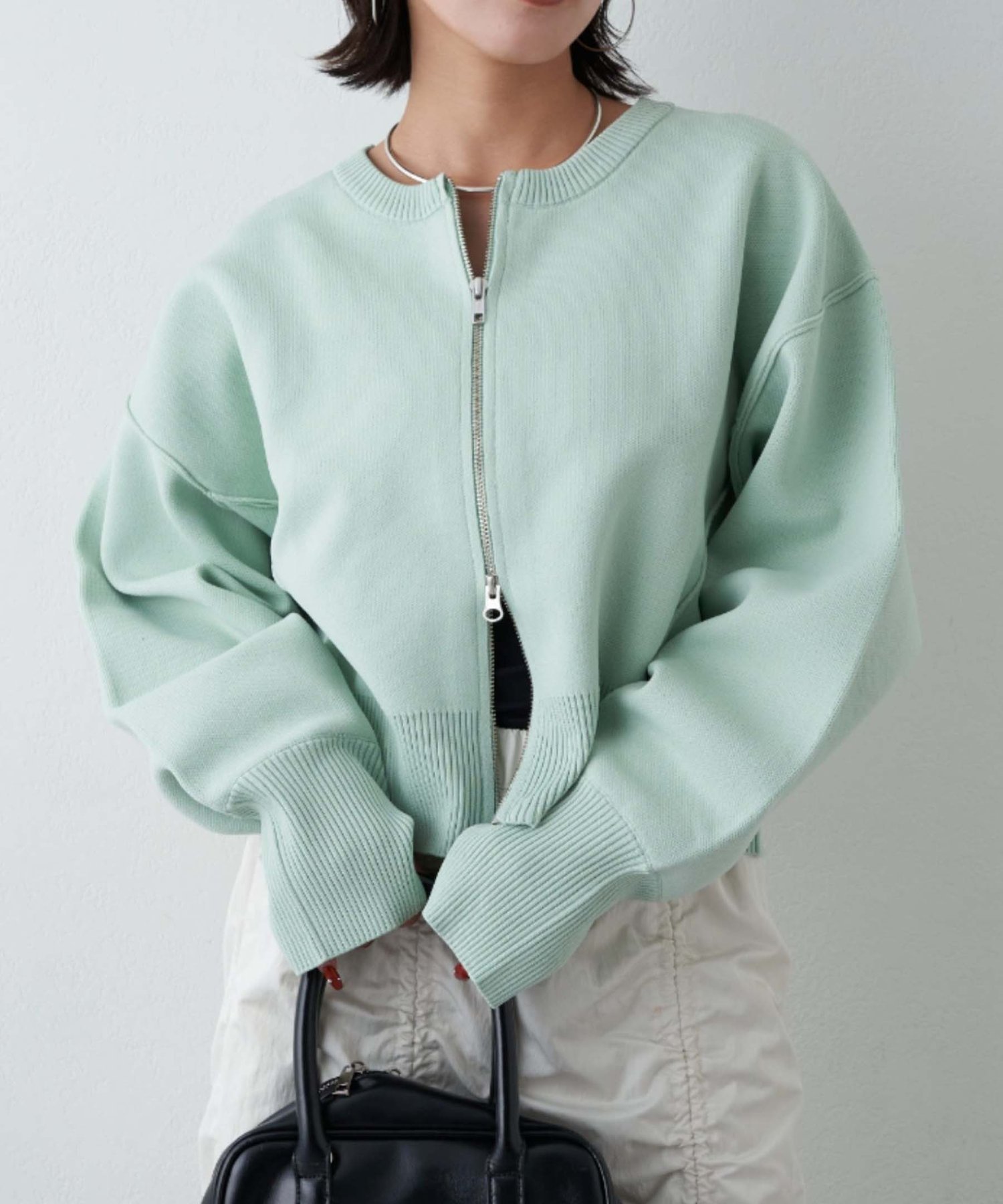 【チャオパニックティピー/CIAOPANIC TYPY】のスポンディッシュ2wayZIPカーデ インテリア・キッズ・メンズ・レディースファッション・服の通販 founy(ファニー) 　ファッション　Fashion　レディースファッション　Fashion for Women　おすすめ　Recommended / Our Picks　カーディガン　Cardigan, Knitwear　キャミワンピース　Cami Dress, Slip Dress　ジップ　Zip, Zipper　スラックス　Slacks, Dress Pants　デニム　Denim, Jeans Material　ボトム　Bottoms, Lower Wear　ミント|ID: prp329100004646825 ipo3291000000033543114