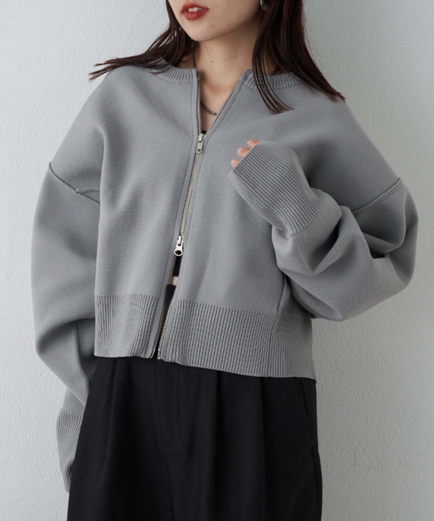 【チャオパニックティピー/CIAOPANIC TYPY】のスポンディッシュ2wayZIPカーデ インテリア・キッズ・メンズ・レディースファッション・服の通販 founy(ファニー) 　ファッション　Fashion　レディースファッション　Fashion for Women　おすすめ　Recommended / Our Picks　カーディガン　Cardigan, Knitwear　キャミワンピース　Cami Dress, Slip Dress　ジップ　Zip, Zipper　スラックス　Slacks, Dress Pants　デニム　Denim, Jeans Material　ボトム　Bottoms, Lower Wear　グレー|ID: prp329100004646825 ipo3291000000033543130