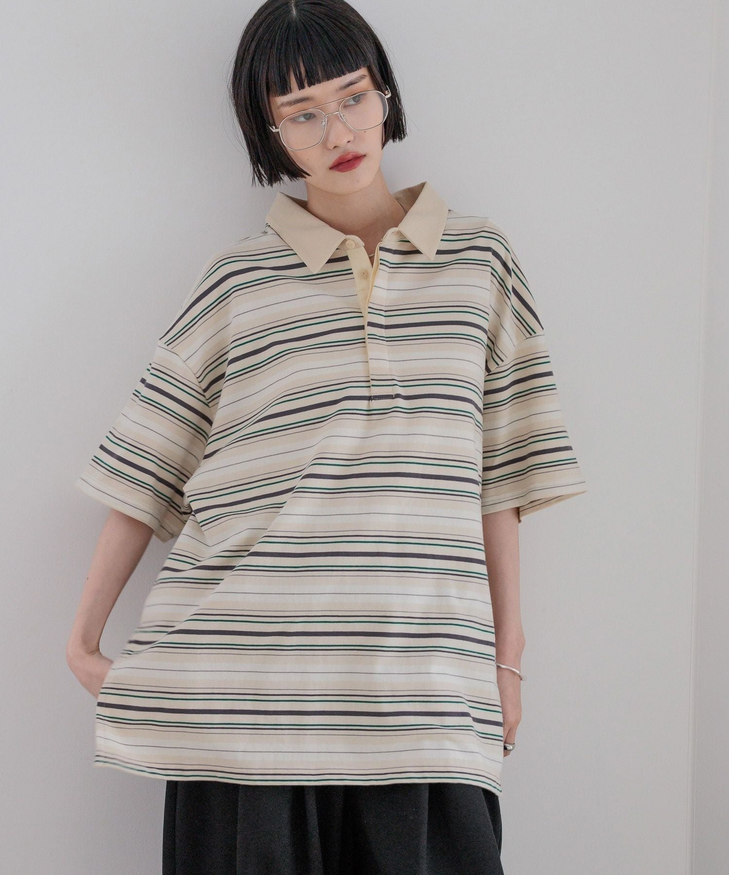 【ローリーズファーム/LOWRYS FARM】のラガーTEE インテリア・キッズ・メンズ・レディースファッション・服の通販 founy(ファニー) 　ファッション　Fashion　レディースファッション　Fashion for Women　おすすめ　Recommended / Our Picks　スウェット / スエット　Sweatshirt, Sweatwear　バランス　Balance, Style Balance　ボトム　Bottoms, Lower Wear　ボーダー　Border, Stripe　ベージュ52|ID: prp329100004646844 ipo3291000000033543330