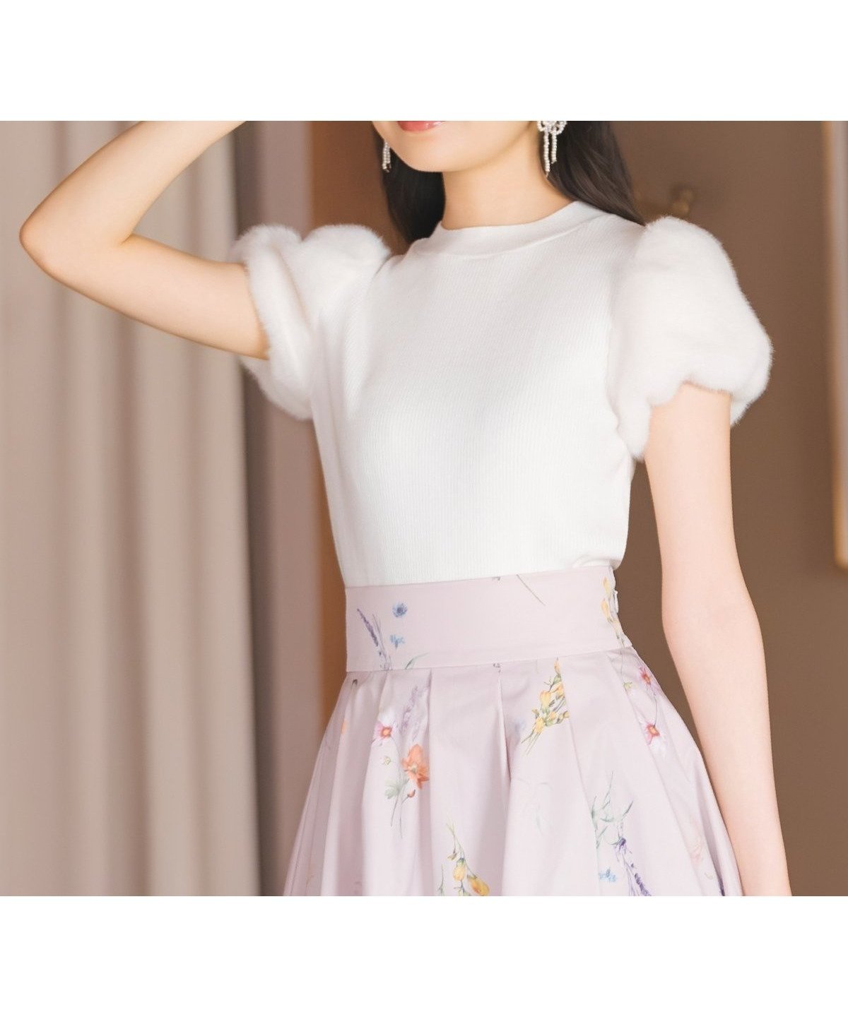 【ウィルセレクション/WILLSELECTION】の【8/8(fri)10時発売】ファースリーブニットプルオーバー インテリア・キッズ・メンズ・レディースファッション・服の通販 founy(ファニー) 　ファッション　Fashion　レディースファッション　Fashion for Women　トップス・カットソー　Cut & Sew Tops　ニット　Knit Tops & Sweaters　カジュアルプルオーバー・ニットトップス　Pullovers & Knit Tops / Casual Pullovers　秋　Autumn　スリーブ　Sleeve, Long Sleeve / Short Sleeve　バランス　Balance, Style Balance　フィット　Fit, Slim Fit　フェイクファー　Faux Fur, Imitation Fur　半袖　Short Sleeve, Half Sleeve　ラベンダー　Lavender　リボン　Ribbon, Bow　エレガント 上品　Elegant　オフ|ID: prp329100004646869 ipo3291000000033543603