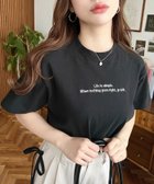 【モーメントプラス/moment+ / MEN】のロゴ刺繍 Tシャツ ブラック|ID: prp329100004646907 ipo3291000000033544102