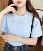 【モーメントプラス/moment+ / MEN】のロゴ刺繍 Tシャツ ブルー|ID: prp329100004646907 ipo3291000000033544104