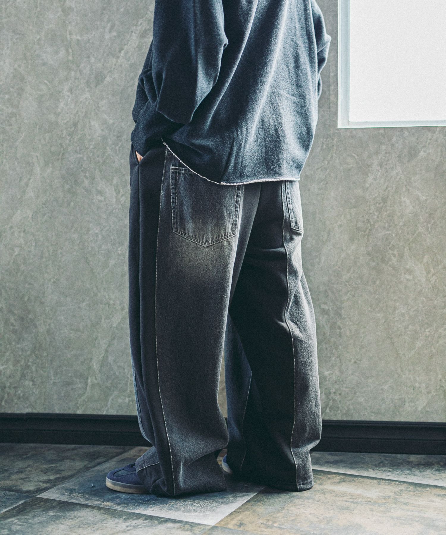 【ニコアンド/niko and】のMODE NORM CORE デニムパッチワークパンツ インテリア・キッズ・メンズ・レディースファッション・服の通販 founy(ファニー) 　ファッション　Fashion　レディースファッション　Fashion for Women　パンツ　Pants & Trousers　おすすめ　Recommended / Our Picks　コンビ　Combo, Combination Style　デニム　Denim, Jeans Material　ドッキング　Docking, Mixed Material　ユーズド　Used, Vintage-Look　ワイド　Wide, Wide Fit　秋　Autumn　ブラック|ID: prp329100004646912 ipo3291000000033544119