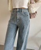 【ナイスクラップ/NICE CLAUP】のS・Mサイズ展開 ストレッチワイドデニム サックスブルー|ID: prp329100004646917 ipo3291000000033544165