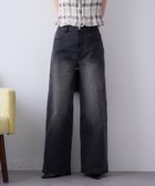 【ナイスクラップ/NICE CLAUP】のS・Mサイズ展開 ストレッチワイドデニム グレー|ID: prp329100004646917 ipo3291000000033544168