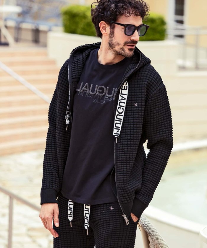 【シフォン/SHIFFON / MEN】の1PIU1UGUALE3 RELAX/USK-24001 スピンドルロゴワッフルパーカー インテリア・キッズ・メンズ・レディースファッション・服の通販 founy(ファニー) https://founy.com/ ファッション Fashion メンズファッション Fashion for Men ショーツ Shorts, Short Pants スピンドル Spindle, Drawcord セットアップ Set-Up, Coordinated Outfit タオル Towel, Bath Towel 人気 Popular, Best Seller パーカー Hoodie, Parka リラックス Relax, Relaxed Fit ロング Long, Long-Length ワッフル Waffle, Waffle Knit 夏 Summer |ID: prp329100004646919 ipo3291000000033544182