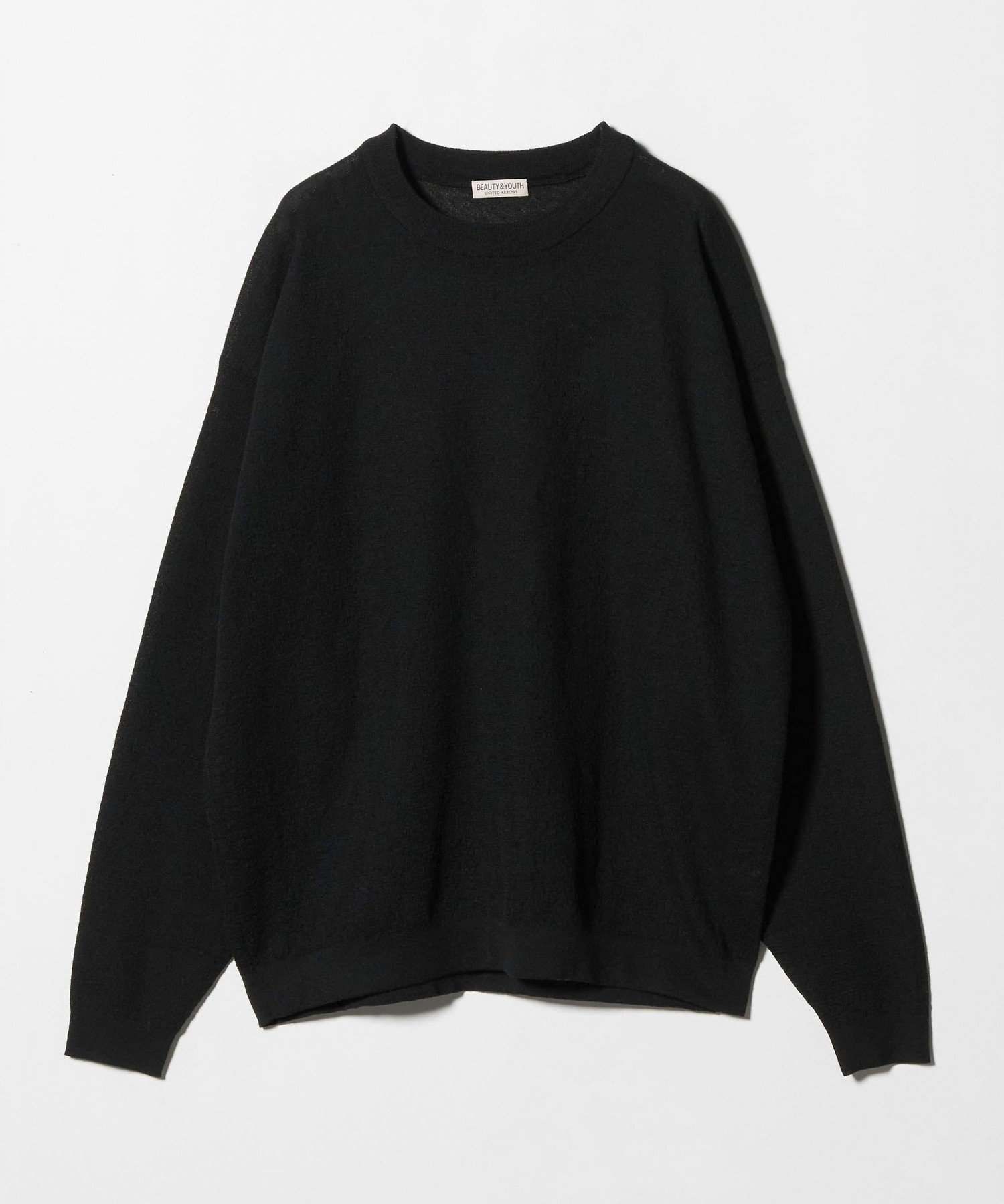 【ビューティ&ユース ユナイテッドアローズ/BEAUTY&YOUTH / UNITED ARROWS / MEN】のエア ミラノ クルーネック ニット 抗菌防臭 インテリア・キッズ・メンズ・レディースファッション・服の通販 founy(ファニー) 　ファッション　Fashion　メンズファッション　Fashion for Men　秋　Autumn　抗菌　Antibacterial, Bacteria-Resistant　シアー　Sheer, See-Through　シンプル　Simple, Minimal　スラックス　Slacks, Dress Pants　デニム　Denim, Jeans Material　フラット　Flat, Flat Shoes　ミラノ　Milano Style, Italian-Inspired　ミラノリブ　Milano Rib, Milano Stitch　ワイド　Wide, Wide Fit　夏　Summer　エレガント 上品　Elegant　BLACK|ID: prp329100004646948 ipo3291000000033544618