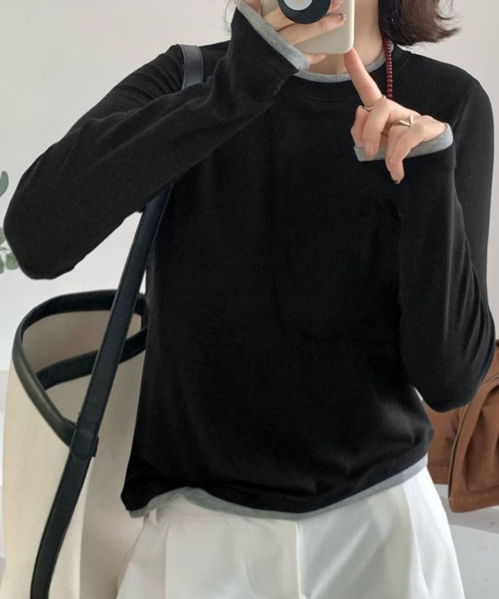 【ガール/GIRL】のレイヤードデザインロングスリーブTシャツ カットソー インテリア・キッズ・メンズ・レディースファッション・服の通販 founy(ファニー) https://founy.com/ ファッション Fashion レディースファッション Fashion for Women トップス・カットソー Cut & Sew Tops シャツ・ブラウス・オフィスカジュアル Elegant Blouses & Button-Ups ロングTシャツ・Tシャツ Longline T-Shirts & Tees カットソー・ベーシックTシャツ Cut-and-Sewn Tops / Stretch Tees & Basics とろみ Fluid, Flowy Fabric カットソー Cut and Sewn Top コンパクト Compact, Small Size 長袖 Long Sleeve, Full Sleeve |ID: prp329100004646956 ipo3291000000033544697