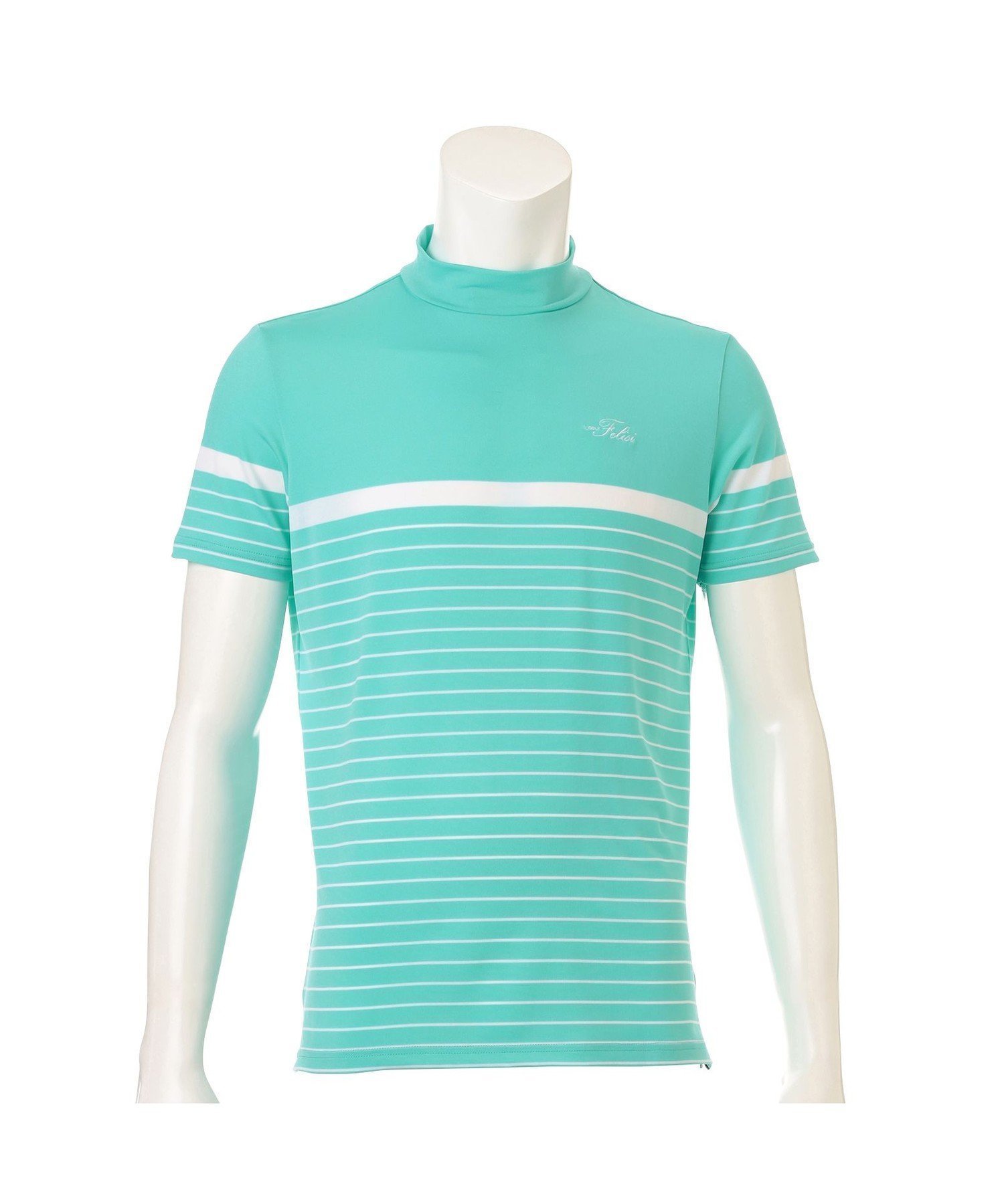 【フェリージ/Felisi / MEN】の【Felisi Golf/フェリージゴルフ】【MENS】 ハイネックTシャツ ストライプ MS STRIPE EMB HIGH NECK SHIRT インテリア・キッズ・メンズ・レディースファッション・服の通販 founy(ファニー) 　ファッション　Fashion　メンズファッション　Fashion for Men　イタリア　Italy　エレガント 上品　Elegant　春　Spring　吸水　Absorbent, Quick-Dry　シンプル　Simple, Minimal　ジャケット　Jacket, Outerwear　ストライプ　Stripe, Striped Pattern　ストレッチ　Stretch, Stretchy Fabric　スポーツ　Sports, Activewear　スリット　Slit, Slit Detail　セーター　Sweater, Knitwear　ハイネック　High Neck, Mock Neck　プレート　Plate, Dish　ベーシック　Basic, Essential　メタル　Metal, Metal Parts　ラグジュアリー　Luxury, Elegant　S/S・春夏　SS, Spring/Summer, Warm Season　おすすめ　Recommended / Our Picks　夏　Summer　ゴルフ　Golf　AQUA|ID: prp329100004646970 ipo3291000000033544778