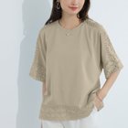 【ココモモ/COCOMOMO】のレース五分袖 クルーネック レディースブラウストップス Tシャツ ミドル丈 人気、トレンドファッション・服の通販 founy(ファニー) ファッション Fashion レディースファッション Fashion for Women トップス・カットソー Cut & Sew Tops シャツ・ブラウス・オフィスカジュアル Elegant Blouses & Button-Ups ロングTシャツ・Tシャツ Longline T-Shirts & Tees おすすめ Recommended / Our Picks デニム Denim, Jeans Material トレンド Trend, Trending Now フェミニン Feminine, Girly ミドル Middle Length, Mid Height レース Lace, Lace Fabric 夏 Summer thumbnail ライトブラウン|ID: prp329100004646981 ipo3291000000033544870