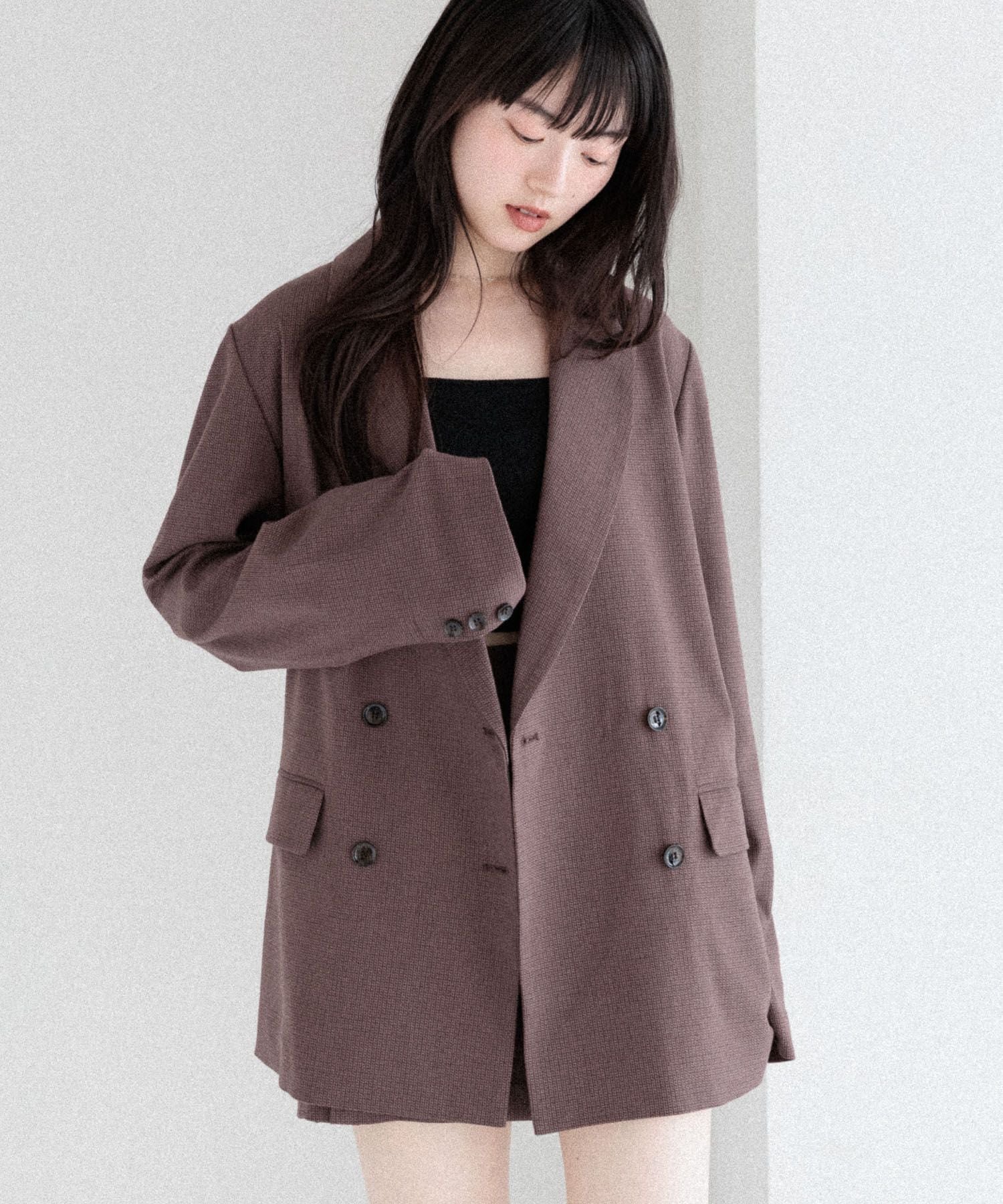 【ヘザー/Heather】のオーバーミドルテーラードジャケット インテリア・キッズ・メンズ・レディースファッション・服の通販 founy(ファニー) 　ファッション　Fashion　レディースファッション　Fashion for Women　アウター　Coat / Outerwear Collection　レディースジャケット・軽アウター　Jackets　テーラードジャケット / 通勤・きれいめスタイル　Tailored Jackets & Blazers　おすすめ　Recommended / Our Picks　ダウン　Down, Puffer　チェック　Check, Plaid, Tartan　フリル　Frill, Ruffle　無地　Plain, Solid Color　ブラウンチェック|ID: prp329100004646982 ipo3291000000033911522