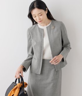 【ニューヨーカー/NEWYORKER】の【ウォッシャブル】ウォッシャブルウール千鳥 ノーカラージャケット 人気、トレンドファッション・服の通販 founy(ファニー) ファッション Fashion レディースファッション Fashion for Women アウター Coat / Outerwear Collection レディースジャケット・軽アウター Jackets ノーカラージャケット / シンプル上品コーデ Collarless Jackets おすすめ Recommended / Our Picks ウォッシャブル Machine Washable ジャケット Jacket, Outerwear ストレッチ Stretch, Stretchy Fabric セットアップ Set-Up, Coordinated Outfit ベーシック Basic, Essential |ID:prp329100004646989