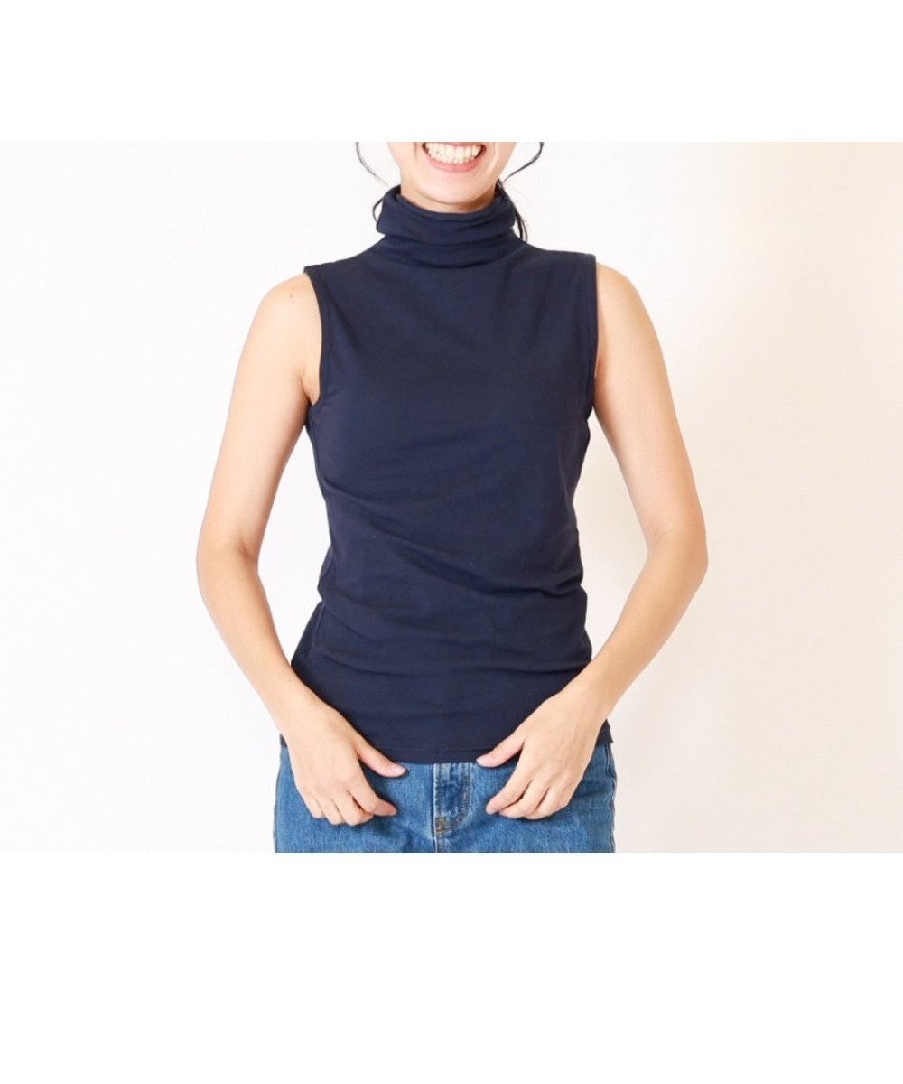 【ローラ/Rora】のUVボトルネックタンクトップ インテリア・キッズ・メンズ・レディースファッション・服の通販 founy(ファニー) 　ファッション　Fashion　レディースファッション　Fashion for Women　インナー　Innerwear　カメラ　Camera Accessories　サマー　Summer, Summer Style　シンプル　Simple, Minimal　ストレッチ　Stretch, Stretchy Fabric　タンク　Tank Top, Sleeveless Top　トレンド　Trend, Trending Now　フィット　Fit, Slim Fit　ボトルネック　Bottle Neck, Mock Neck　無地　Plain, Solid Color　冬　Winter / This Winter　A/W・秋冬　Autumn/Winter　おすすめ　Recommended / Our Picks　夏　Summer　85.ネイビー|ID: prp329100004647011 ipo3291000000033545182