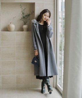 【プロポーション ボディドレッシング/PROPORTION BODY DRESSING】のモッサフードフェイクファーロングコート 人気、トレンドファッション・服の通販 founy(ファニー) ファッション Fashion レディースファッション Fashion for Women アウター Coat / Outerwear Collection コート・ロングコート・ピーコート Long Coats, Peacoats & More フェイクファー Faux Fur, Imitation Fur フェミニン Feminine, Girly メルトン Melton, Heavy Wool ロング Long, Long-Length 日本製 Made In Japan 防寒 Cold Protection, Winter-Ready |ID:prp329100004647040