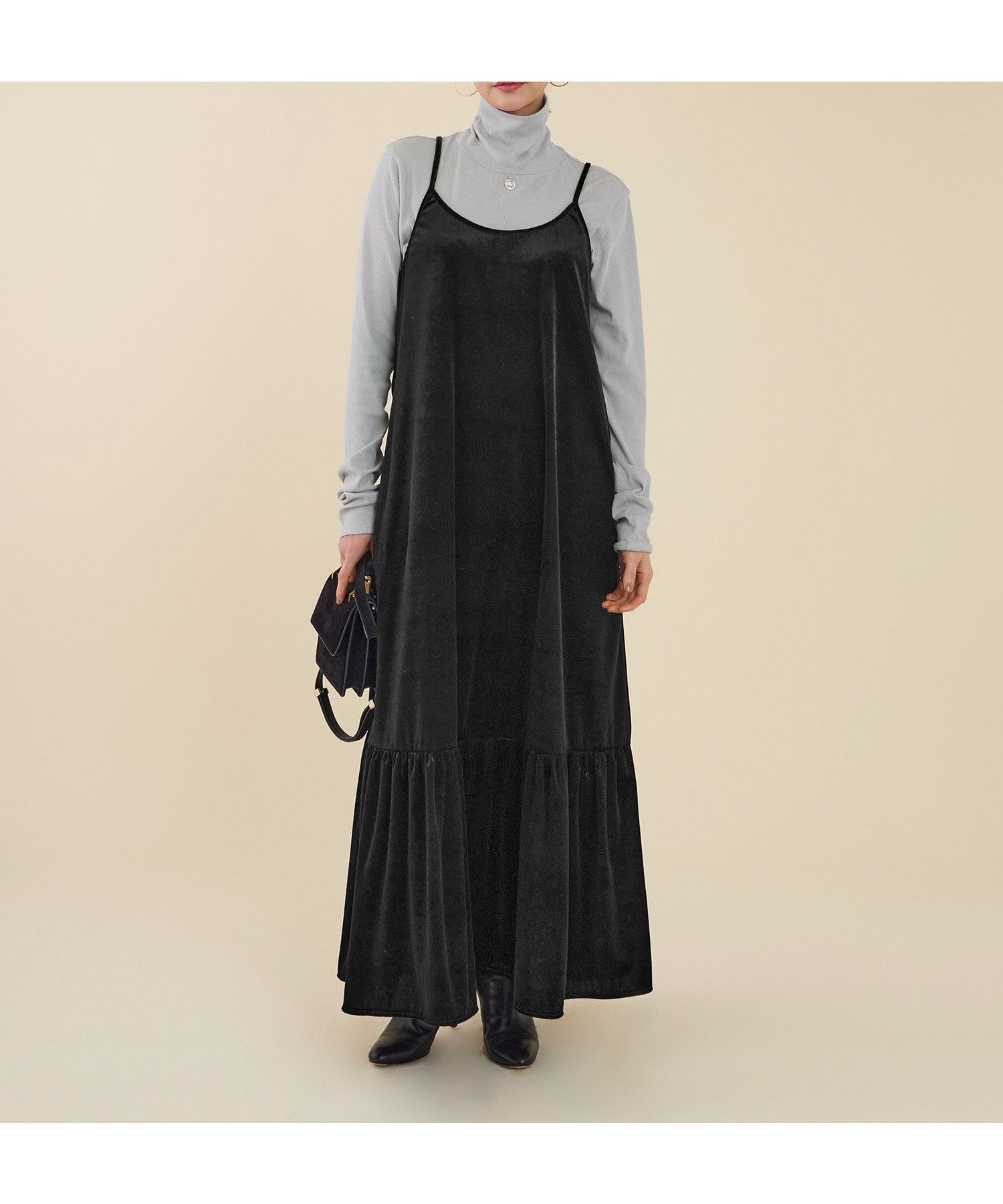 【マイカ ディール/MICA & DEAL】の【marmors】velour cami one-piece インテリア・キッズ・メンズ・レディースファッション・服の通販 founy(ファニー) 　ファッション　Fashion　レディースファッション　Fashion for Women　トップス・カットソー　Cut & Sew Tops　ベロアトップス　Velour Tops / Velvet-Look Items　おすすめ　Recommended / Our Picks　キャミワンピース　Cami Dress, Slip Dress　ギャザー　Gathered, Ruffled　シルク　Silk, 100% Silk　ジャケット　Jacket, Outerwear　スリット　Slit, Slit Detail　ベロア　Velour, Soft Velvet　ポケット　Pocket, Pocket Detail　エレガント 上品　Elegant　BLACK|ID: prp329100004647073 ipo3291000000033610195