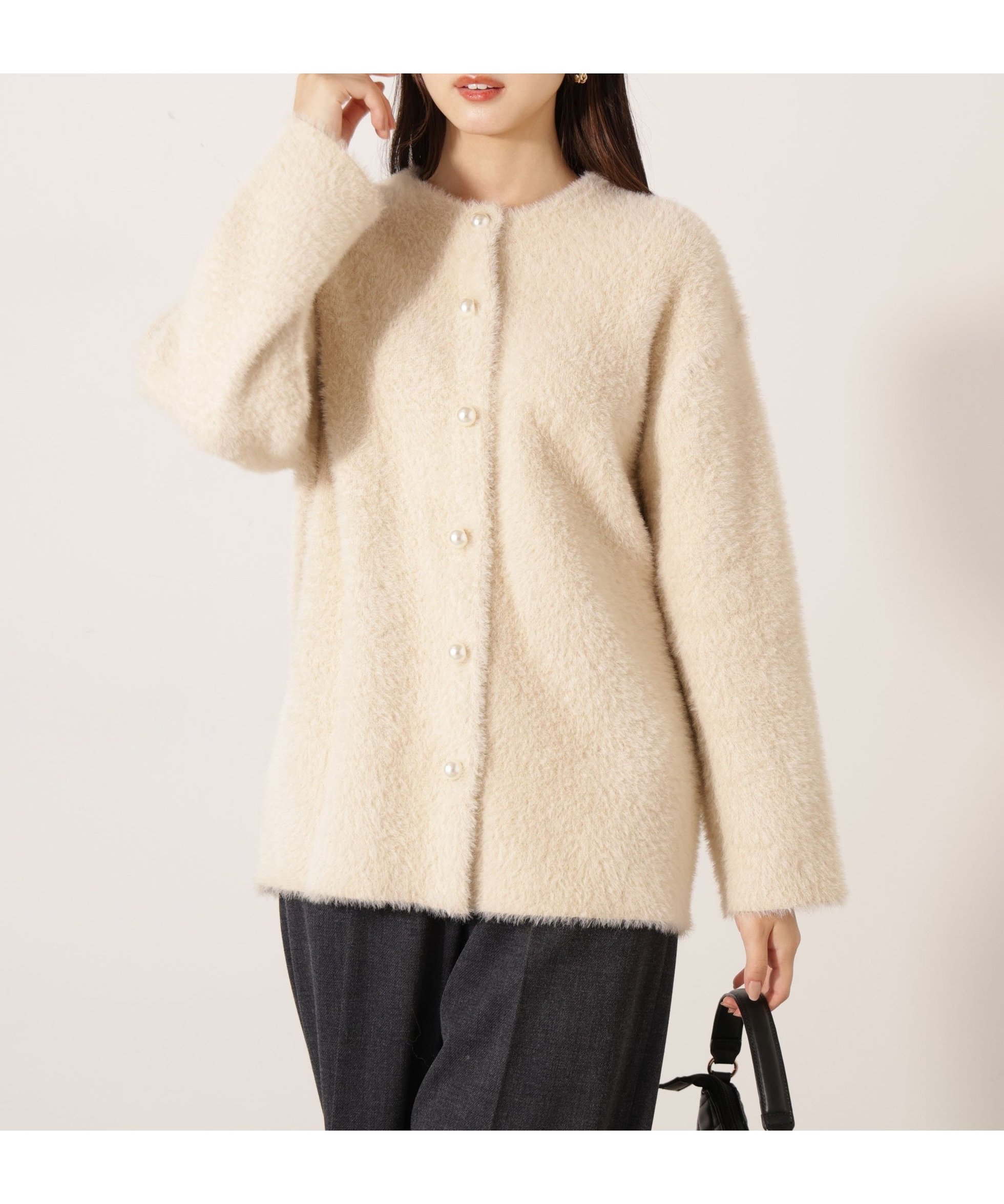 【プロポーション ボディドレッシング/PROPORTION BODY DRESSING】のフェザージャコット 25AW インテリア・キッズ・メンズ・レディースファッション・服の通販 founy(ファニー) 　ファッション　Fashion　レディースファッション　Fashion for Women　2025年　2025　2025-2026秋冬・A/W　Autumn/Winter 2025–26 AW25–26　ウォーム　Warm Fabric　カーディガン　Cardigan, Knitwear　パール　Pearl, Pearl Accent　フェザー　Feather, Feather Detail　フェミニン　Feminine, Girly　エレガント 上品　Elegant　ビジネス 仕事 通勤　Business / Work / Commuting　アイボリー2|ID: prp329100004647074 ipo3291000000034559350