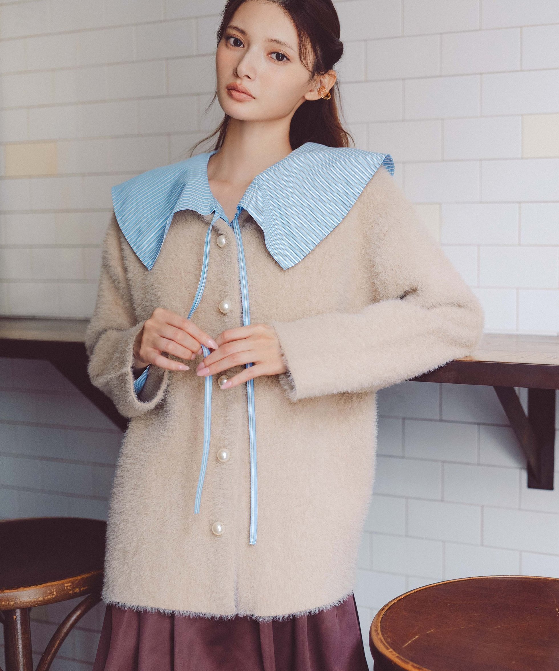 【プロポーション ボディドレッシング/PROPORTION BODY DRESSING】のフェザージャコット 25AW インテリア・キッズ・メンズ・レディースファッション・服の通販 founy(ファニー) 　ファッション　Fashion　レディースファッション　Fashion for Women　2025年　2025　2025-2026秋冬・A/W　Autumn/Winter 2025–26 AW25–26　ウォーム　Warm Fabric　カーディガン　Cardigan, Knitwear　パール　Pearl, Pearl Accent　フェザー　Feather, Feather Detail　フェミニン　Feminine, Girly　エレガント 上品　Elegant　ビジネス 仕事 通勤　Business / Work / Commuting　ベージュ|ID: prp329100004647074 ipo3291000000034559353