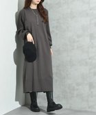 【インタープラネット/INTERPLANET】の袖リブデザインニットワンピース チャコールグレー|ID: prp329100004647082 ipo3291000000034633306