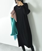 【インタープラネット/INTERPLANET】の袖リブデザインニットワンピース ブラック|ID: prp329100004647082 ipo3291000000034633308