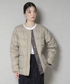 【ナノ ユニバース/nano universe】の撥水加工ライトダウン リバーシブルノーカラージャケット オリーブ|ID:prp329100004647085