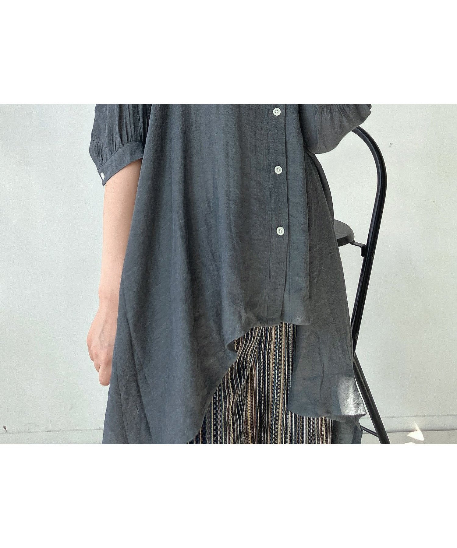 【その他のブランド/Other】の○イレギュラーヘムMIX5分袖チュニック 人気、トレンドファッション・服の通販 founy(ファニー) 　ファッション　Fashion　レディースファッション　Fashion for Women　トップス・カットソー　Cut & Sew Tops　イレギュラーヘム　Irregular Hem　スラックス　Slacks, Dress Pants　チュニック　Tunic, Long Top　デニム　Denim, Jeans Material　人気　Popular, Best Seller　再入荷　Restock / Back in Stock　エレガント 上品　Elegant　 other-1|ID: prp329100004647112 ipo3291000000033609879