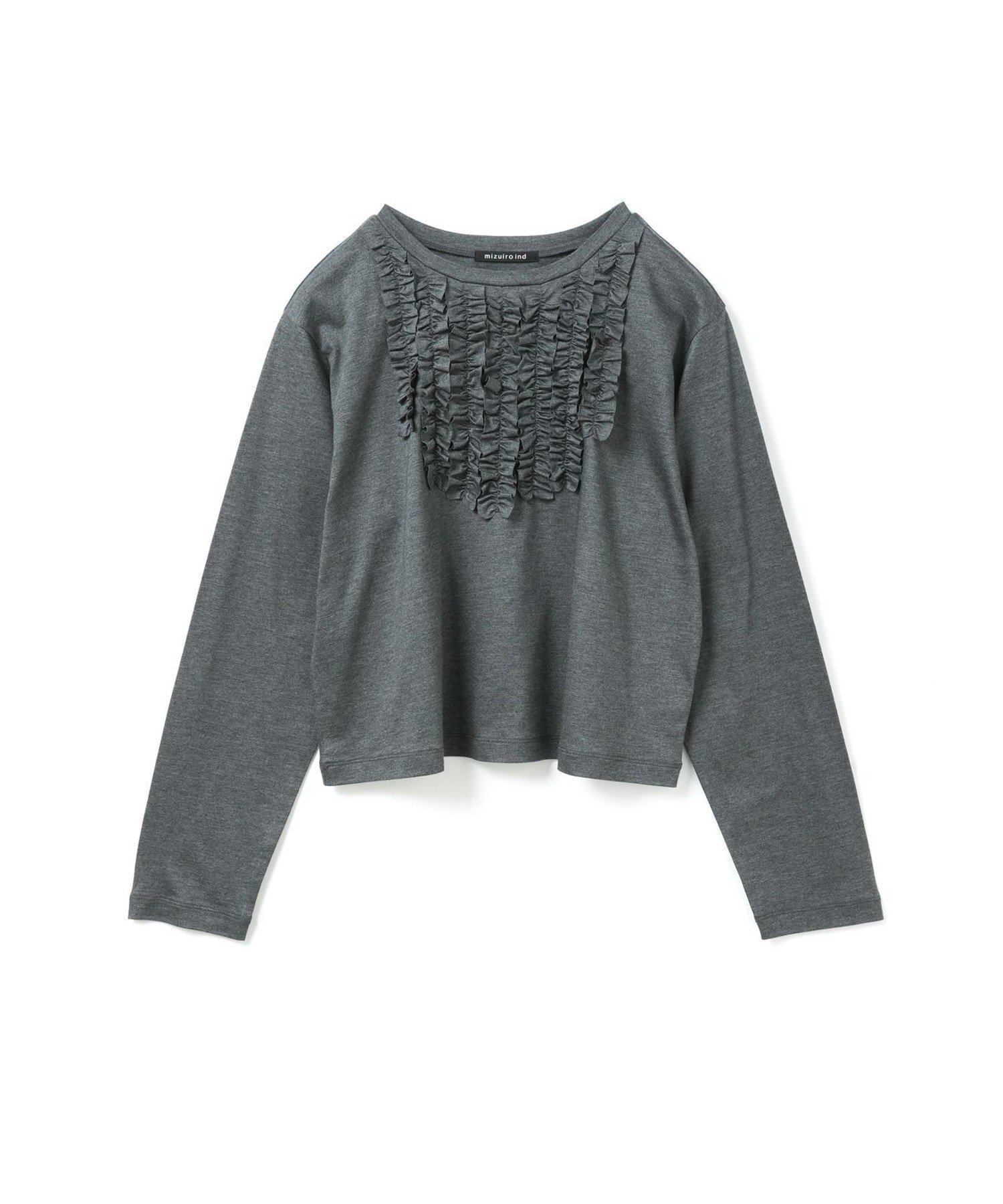 【マーコート/MARcourt】のmizuiro ind フロントフリルプルオーバー インテリア・キッズ・メンズ・レディースファッション・服の通販 founy(ファニー) 　ファッション　Fashion　レディースファッション　Fashion for Women　トップス・カットソー　Cut & Sew Tops　カジュアルプルオーバー・ニットトップス　Pullovers & Knit Tops / Casual Pullovers　インナー　Innerwear　カットソー　Cut and Sewn Top　シンプル　Simple, Minimal　スタイリッシュ　Stylish, Fashionable　フリル　Frill, Ruffle　ポケット　Pocket, Pocket Detail　無地　Plain, Solid Color　秋　Autumn　長袖　Long Sleeve, Full Sleeve　チャコールグレー|ID: prp329100004647119 ipo3291000000033651930