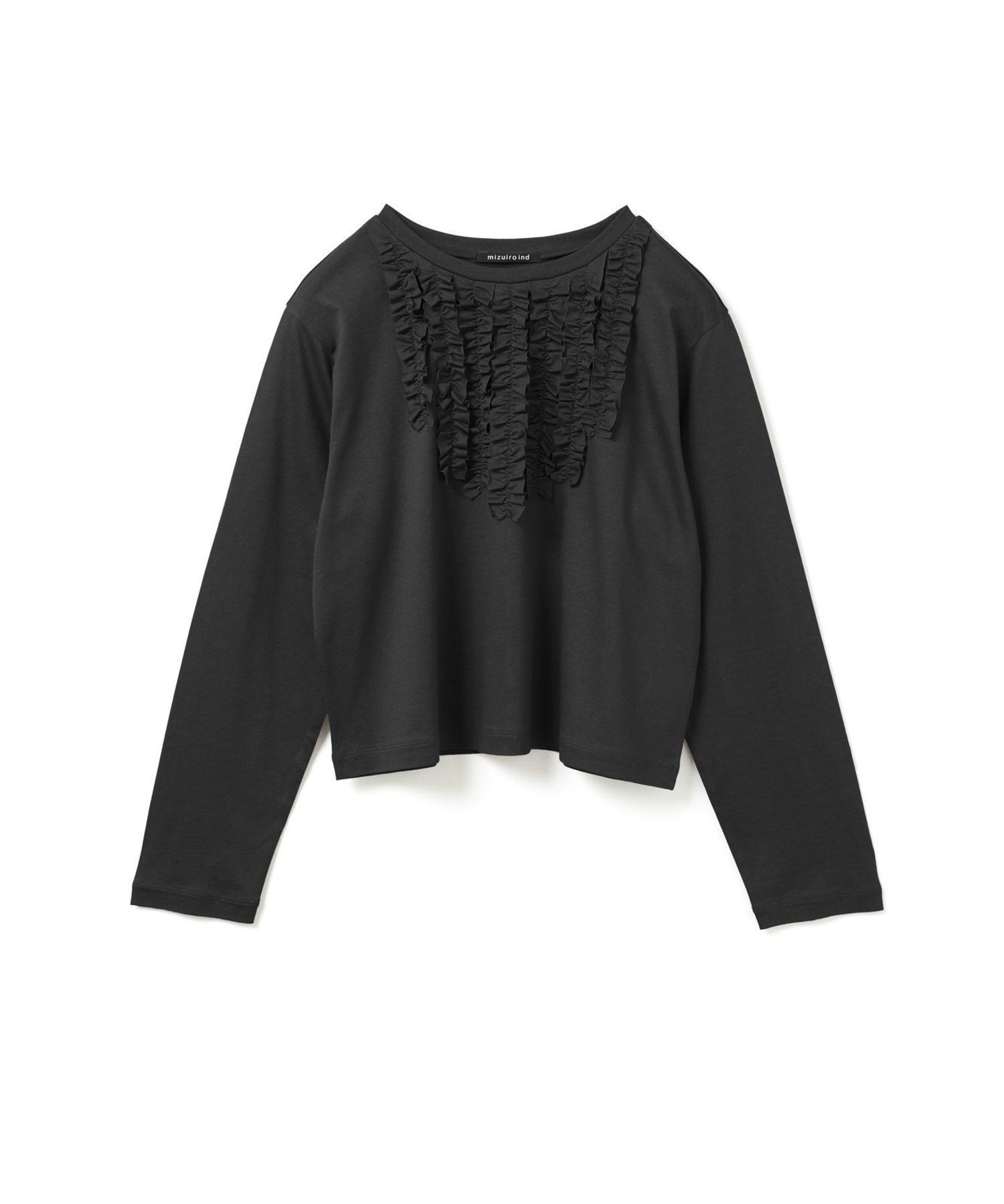 【マーコート/MARcourt】のmizuiro ind フロントフリルプルオーバー インテリア・キッズ・メンズ・レディースファッション・服の通販 founy(ファニー) 　ファッション　Fashion　レディースファッション　Fashion for Women　トップス・カットソー　Cut & Sew Tops　カジュアルプルオーバー・ニットトップス　Pullovers & Knit Tops / Casual Pullovers　インナー　Innerwear　カットソー　Cut and Sewn Top　シンプル　Simple, Minimal　スタイリッシュ　Stylish, Fashionable　フリル　Frill, Ruffle　ポケット　Pocket, Pocket Detail　無地　Plain, Solid Color　秋　Autumn　長袖　Long Sleeve, Full Sleeve　ブラック|ID: prp329100004647119 ipo3291000000033651932