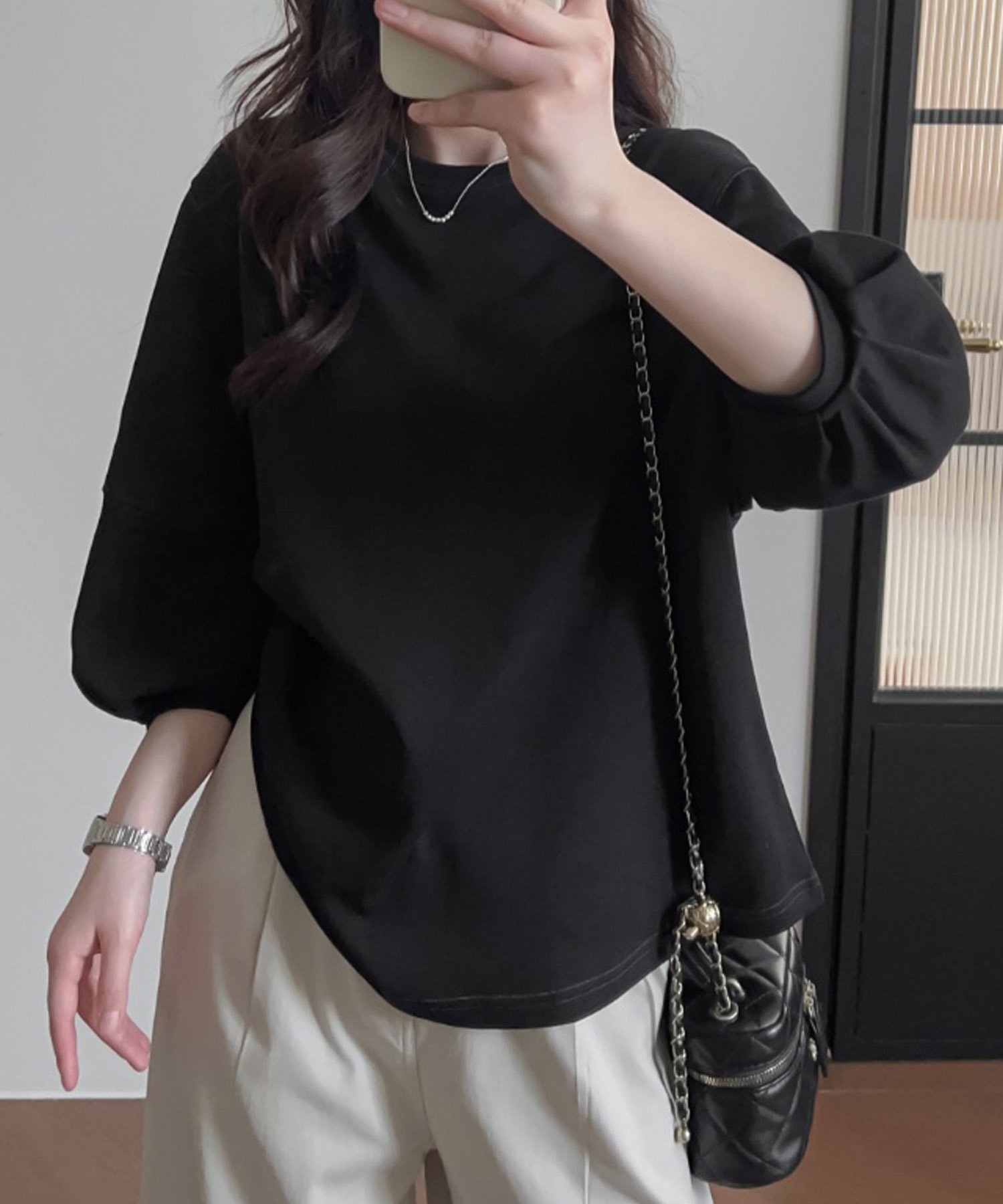 【アイモハ/aimoha】の【BANICO】ステッチラインデザインTシャツ インテリア・キッズ・メンズ・レディースファッション・服の通販 founy(ファニー) 　ファッション　Fashion　レディースファッション　Fashion for Women　トップス・カットソー　Cut & Sew Tops　シャツ・ブラウス・オフィスカジュアル　Elegant Blouses & Button-Ups　ロングTシャツ・Tシャツ　Longline T-Shirts & Tees　シンプル　Simple, Minimal　トレンド　Trend, Trending Now　長袖　Long Sleeve, Full Sleeve　ブラック|ID: prp329100004647147 ipo3291000000033545963