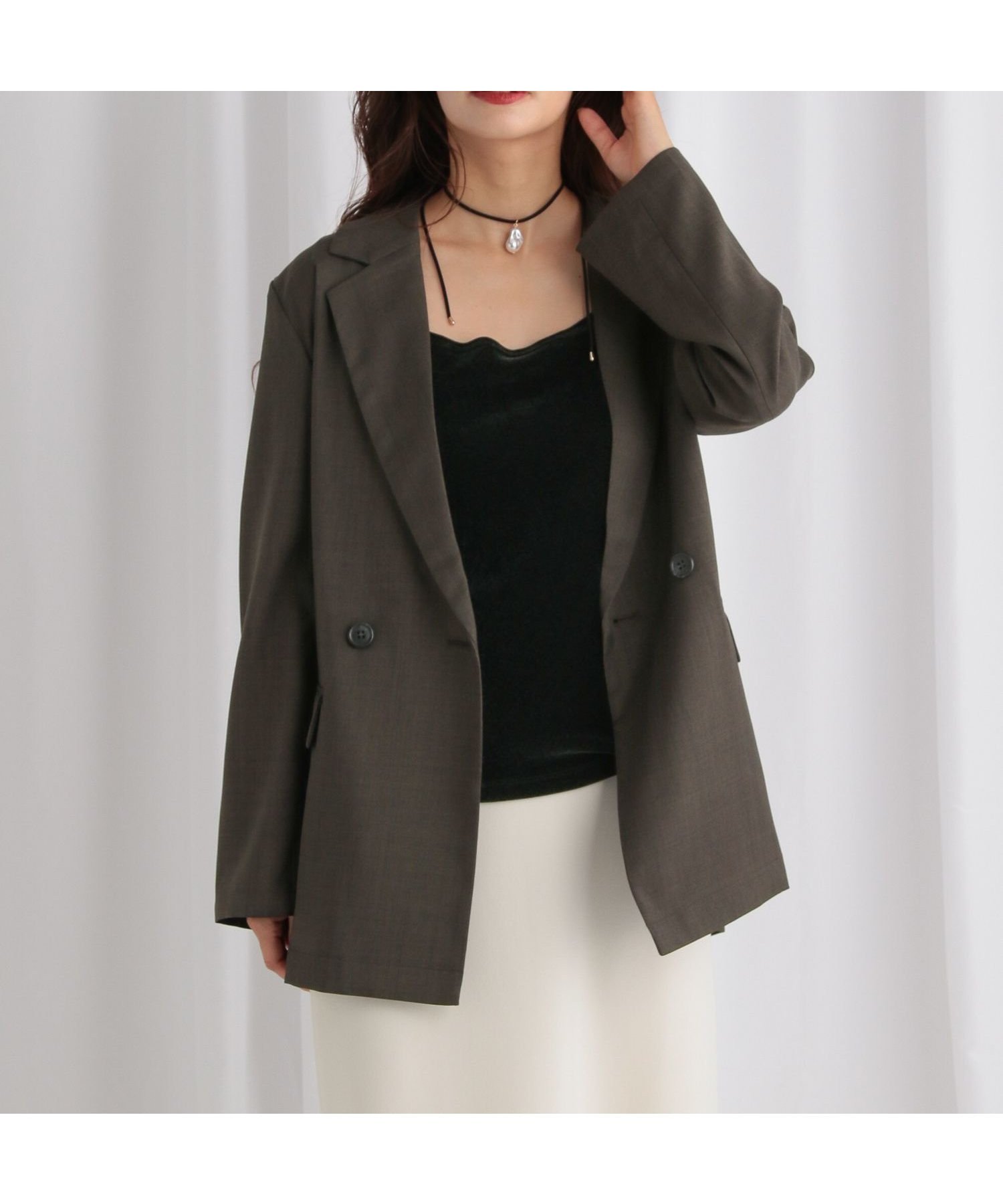 【ミスティ ウーマン/mysty woman】のライトダブルテーラードジャケット 人気、トレンドファッション・服の通販 founy(ファニー) 　ファッション　Fashion　レディースファッション　Fashion for Women　アウター　Coat / Outerwear Collection　レディースジャケット・軽アウター　Jackets　テーラードジャケット / 通勤・きれいめスタイル　Tailored Jackets & Blazers　おすすめ　Recommended / Our Picks　ジャケット　Jacket, Outerwear　ダウン　Down, Puffer　フレア　Flare, Flared　リラックス　Relax, Relaxed Fit　 other-1|ID: prp329100004647158 ipo3291000000033546026