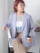 【エヘカソポ/ehka sopo】の◎シアーテーラードジャケット 人気、トレンドファッション・服の通販 founy(ファニー) ファッション Fashion レディースファッション Fashion for Women アウター Coat / Outerwear Collection レディースジャケット・軽アウター Jackets テーラードジャケット / 通勤・きれいめスタイル Tailored Jackets & Blazers シアー Sheer, See-Through thumbnail サックスブルー|ID: prp329100004647167 ipo3291000000033546064