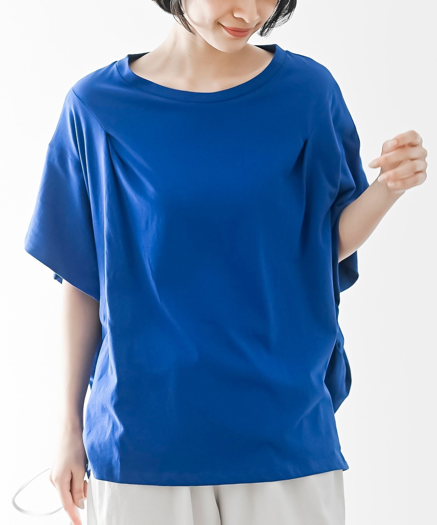 【アールピーエス/rps】のドルマンカットTee インテリア・キッズ・メンズ・レディースファッション・服の通販 founy(ファニー) 　ファッション　Fashion　レディースファッション　Fashion for Women　シンプル　Simple, Minimal　デコルテ　Décolleté, Neckline　ドレープ　Drape, Draping Fabric　ブルー|ID: prp329100004647172 ipo3291000000033546090