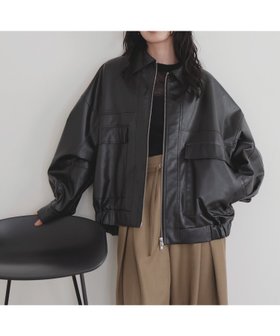 【リアン/Lian】のフェイクレザーミドルブルゾン 人気、トレンドファッション・服の通販 founy(ファニー) ファッション Fashion レディースファッション Fashion for Women アウター Coat / Outerwear Collection ブルゾンジャケット・スポーティアウター Blouson Jackets ジャケット Jacket, Outerwear フェイクレザー Faux Leather, PU Leather エレガント 上品 Elegant |ID:prp329100004647197
