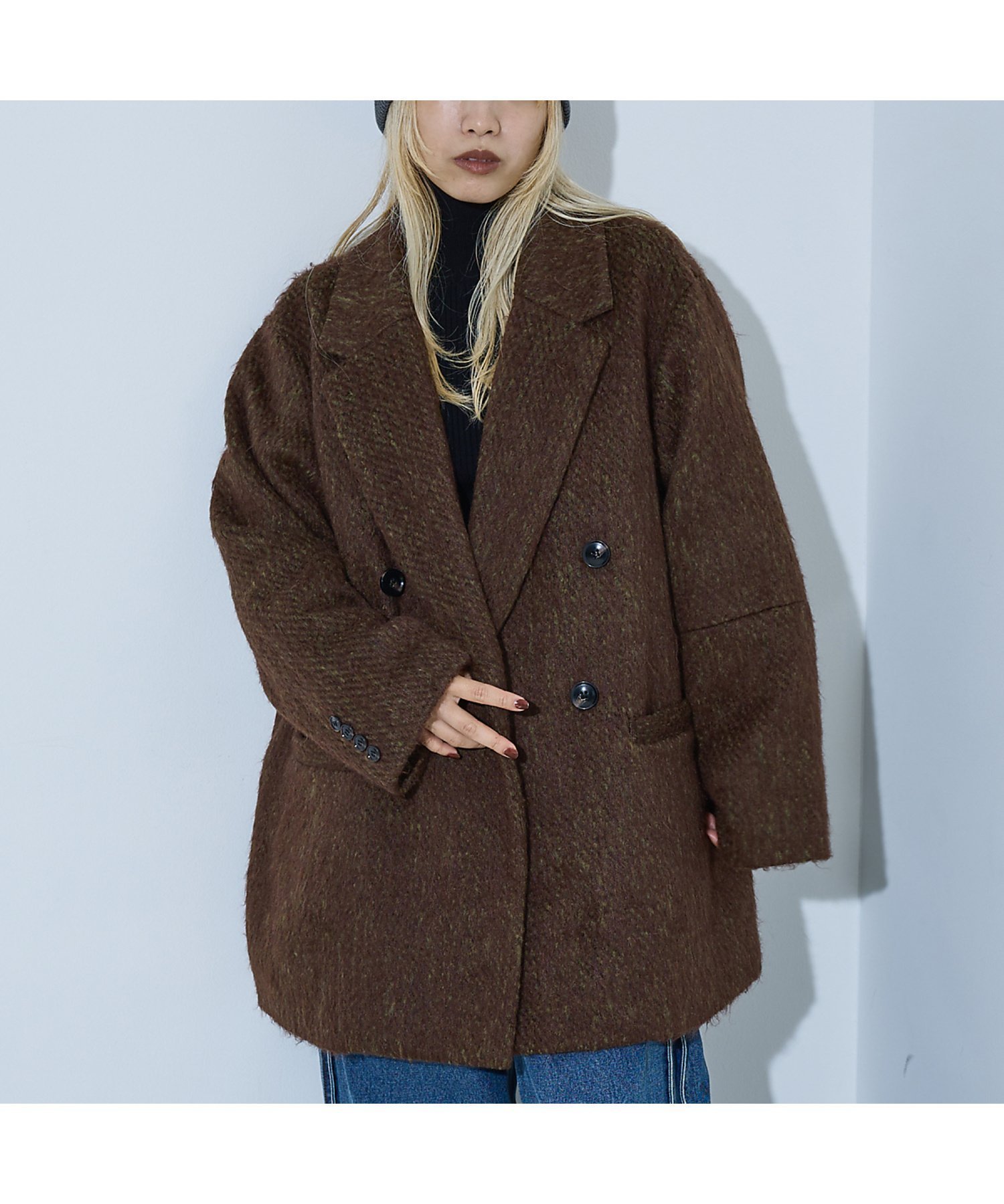 【ノミネ/NOMINE】のシャギー ジャケット コート / ジャコット インテリア・キッズ・メンズ・レディースファッション・服の通販 founy(ファニー) 　ファッション　Fashion　レディースファッション　Fashion for Women　アウター　Coat / Outerwear Collection　コート・ロングコート・ピーコート　Long Coats, Peacoats & More　レディースジャケット・軽アウター　Jackets　インナー　Innerwear　ジャケット　Jacket, Outerwear　ミックス　Mix, Mixed Style　ブラウン|ID: prp329100004647206 ipo3291000000033546253