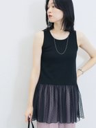【サマンサモスモス/Samansa Mos2】のペプラムロングタンクトップ ブラック|ID: prp329100004647237 ipo3291000000033546428
